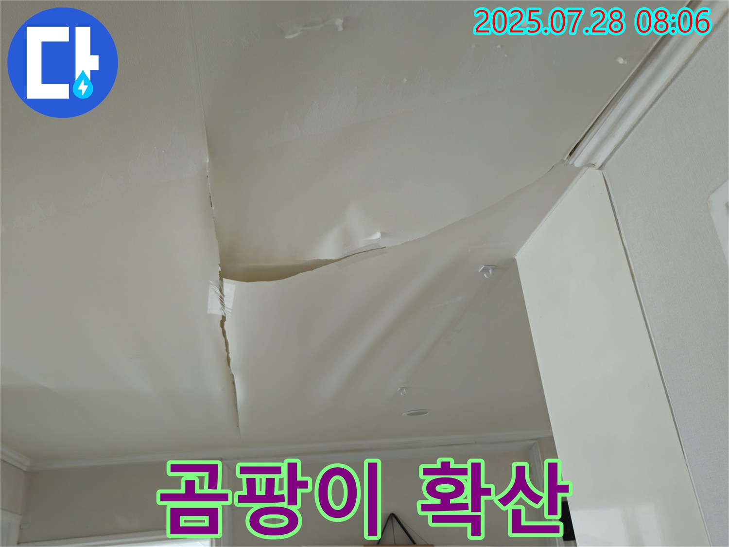 남양주 화도 두산아파트 천장 누수 - 풍선처럼 부푼 천장