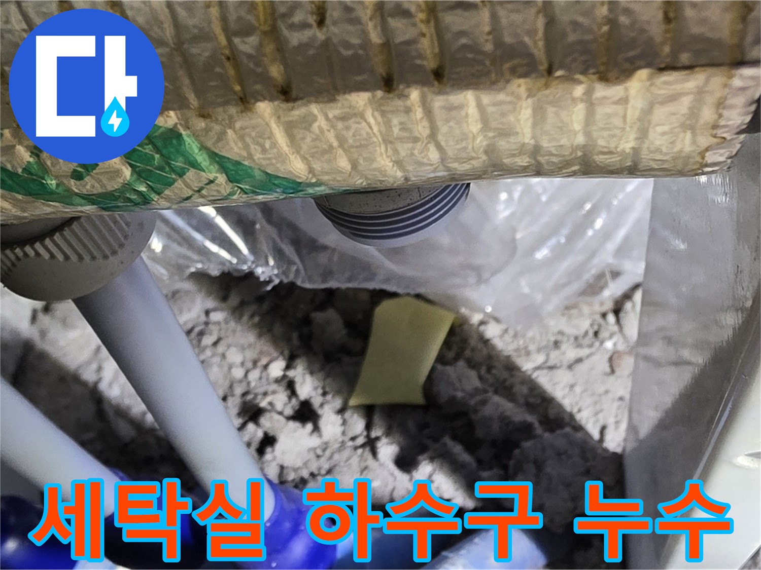세탁실 하수구 배관 누수 발견 - 초기 점검