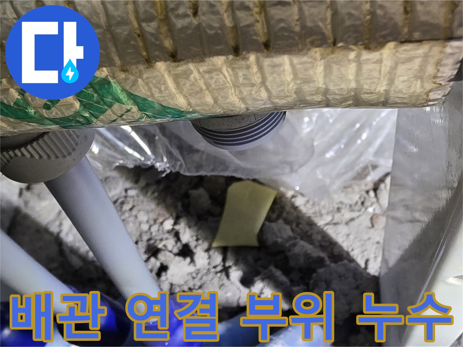욕실 하수구 - 배관 연결 부위 누수 확인