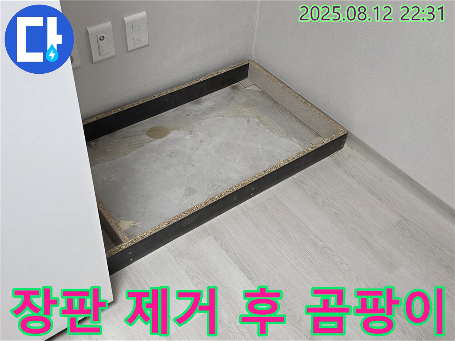 길음동 누수 - 장판 제거 후 드러난 곰팡이