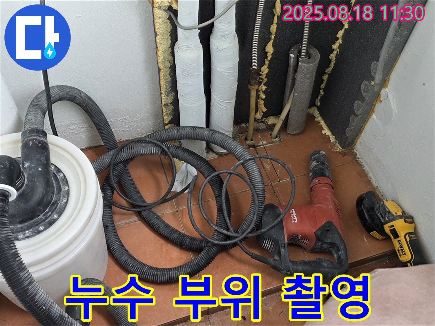 누수 부위 상세 촬영 - 정확한 진단을 위한 기록