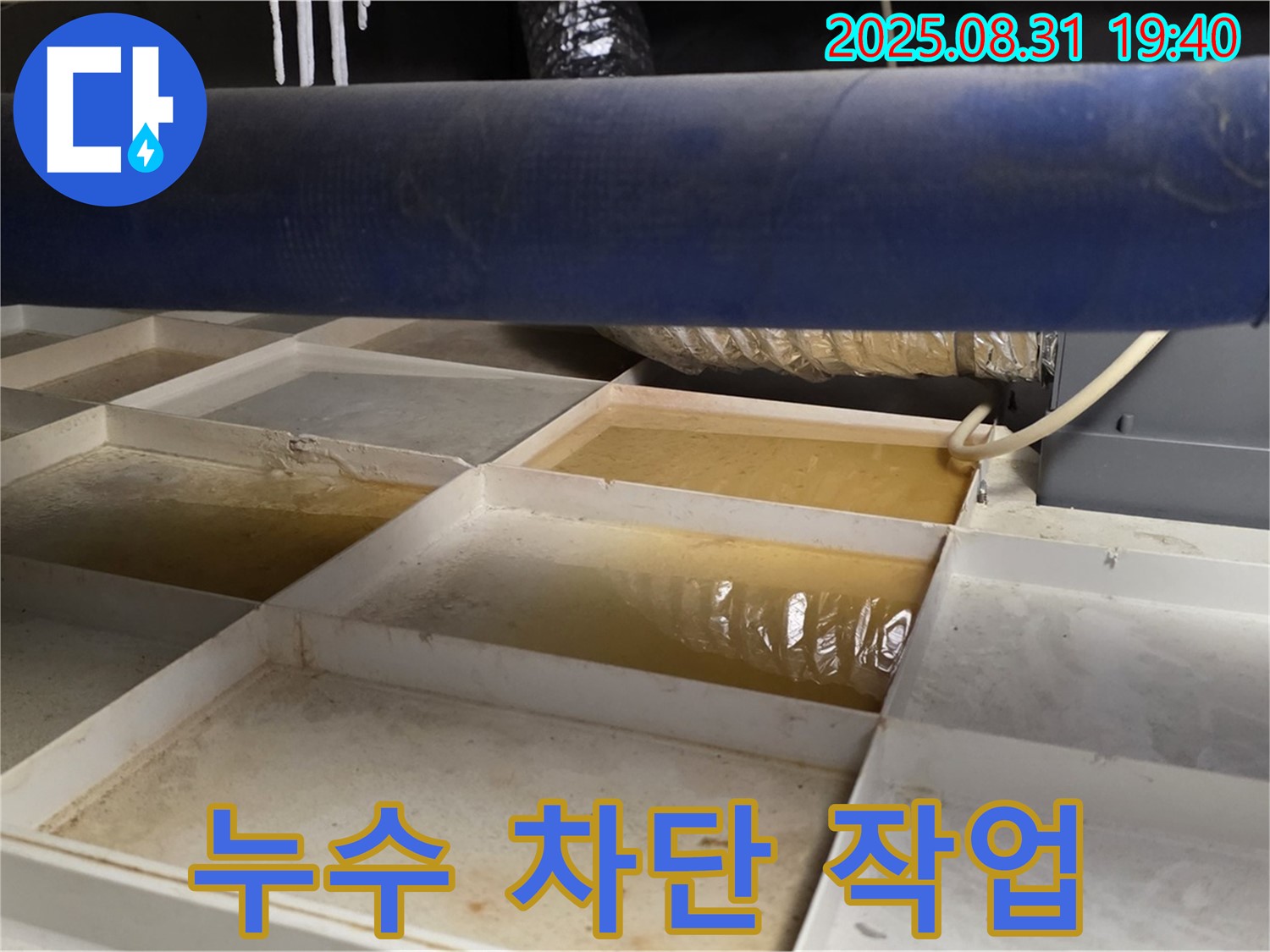 누수 차단 - 트레이 주변 누수 흔적