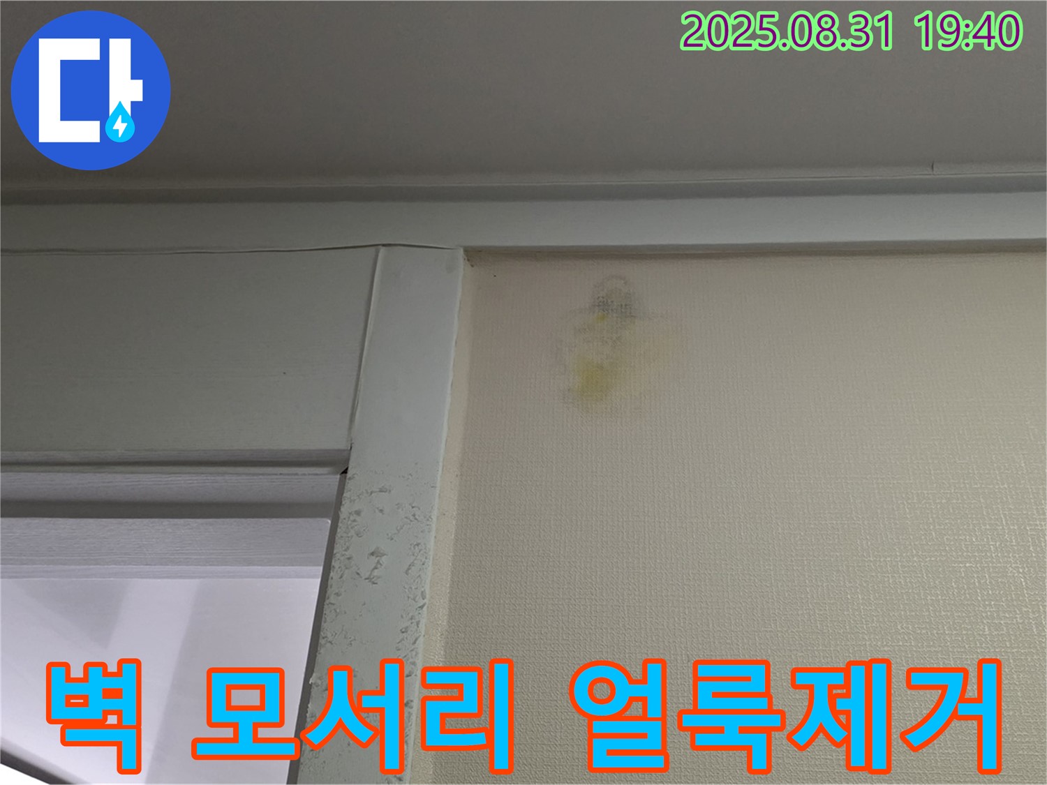 벽 모서리 얼룩 제거 - 성남 분당구 산운로 누수
