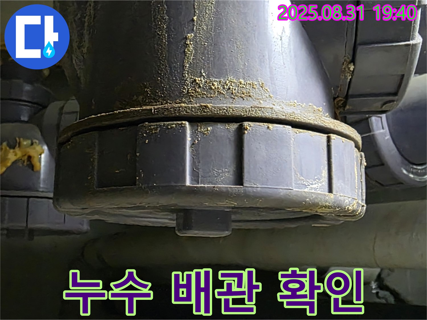 분당 산운로 누수 현장 - 누수가 발생한 배관을 정확하게 확인