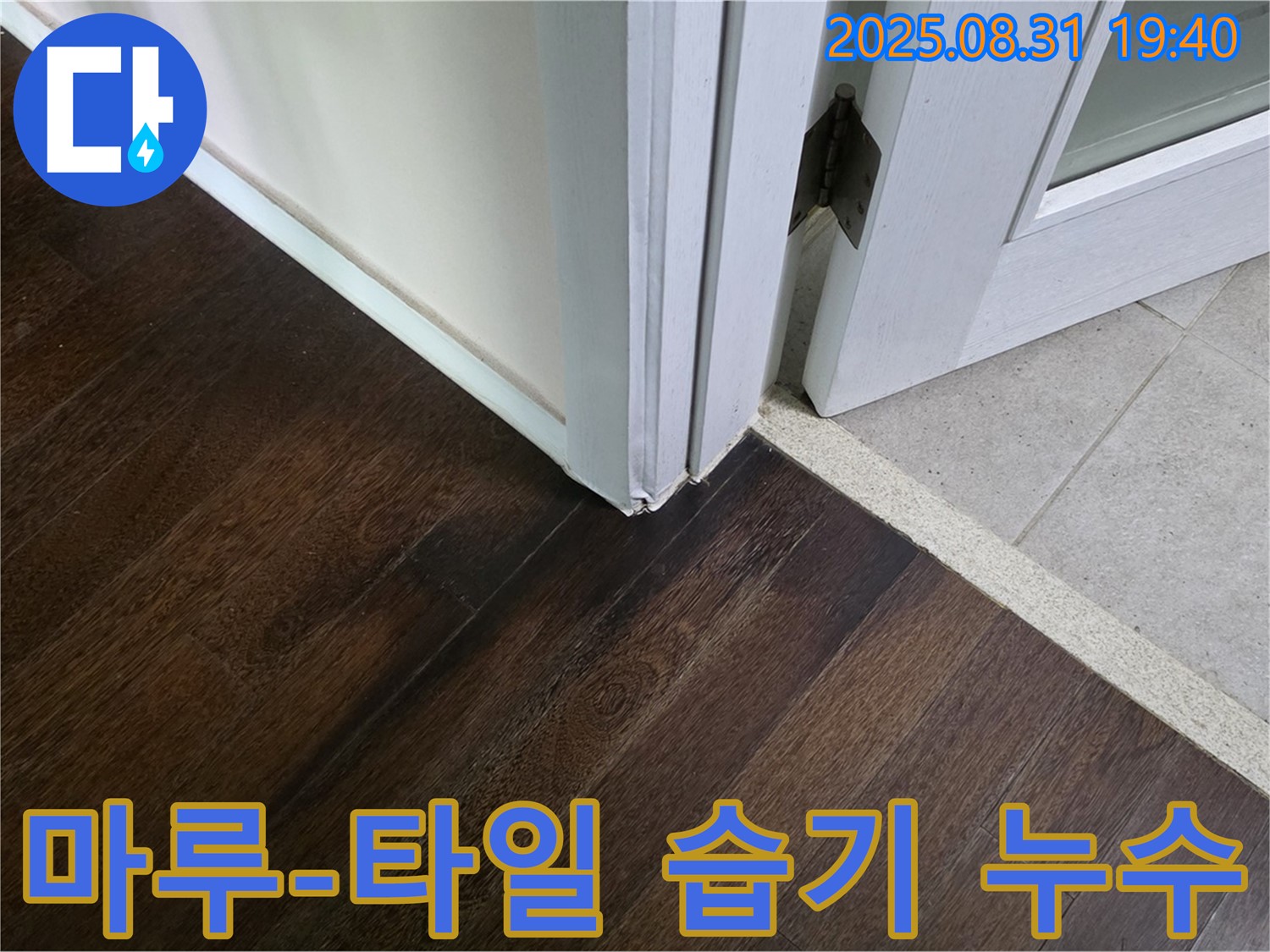 분당 산운마을 누수 - 마루와 타일 사이 습기, 초기 누수 의심 증상
