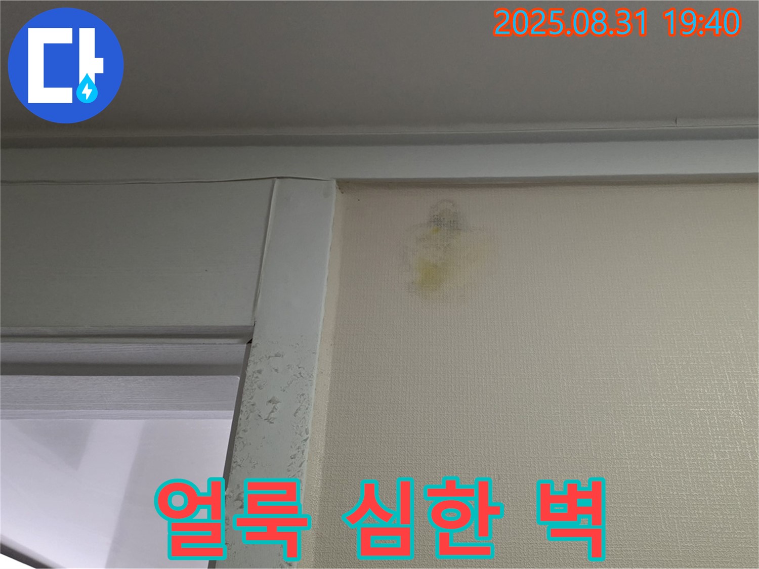 얼룩 심한 벽 - 분당 산운로 누수 - 얼룩 제거 시급