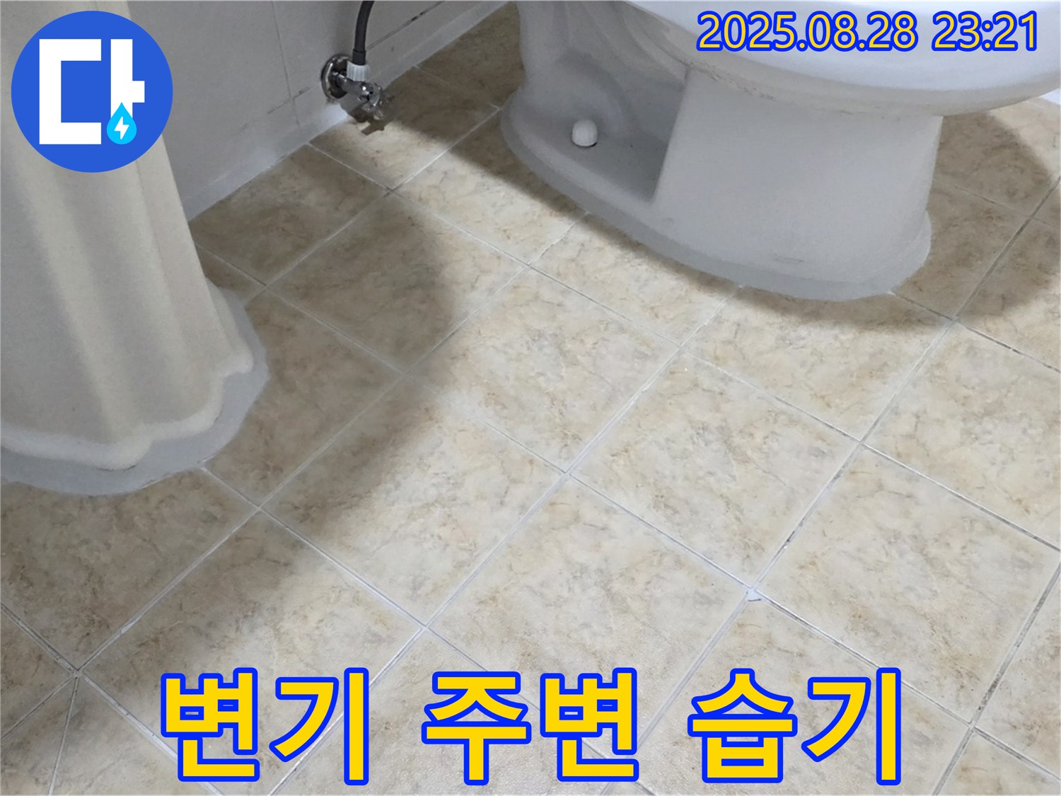 변기 - 주변 습기 - 누수 의심