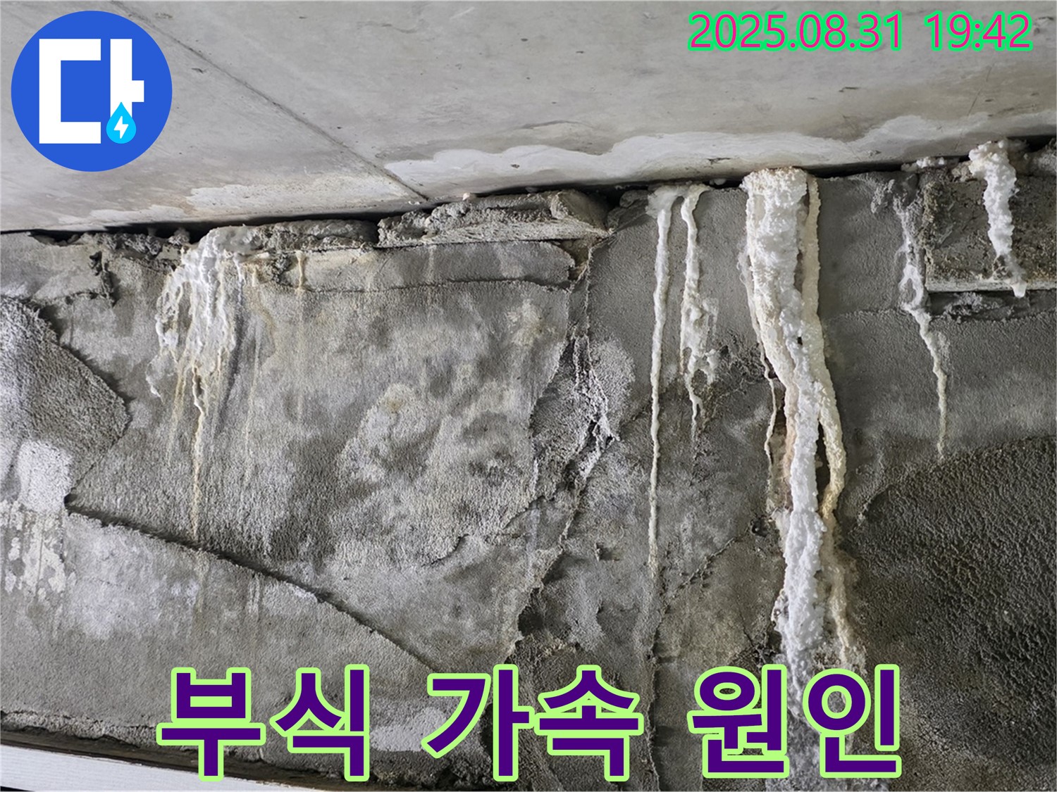 콘크리트 석회 - 건물 부식 가속화