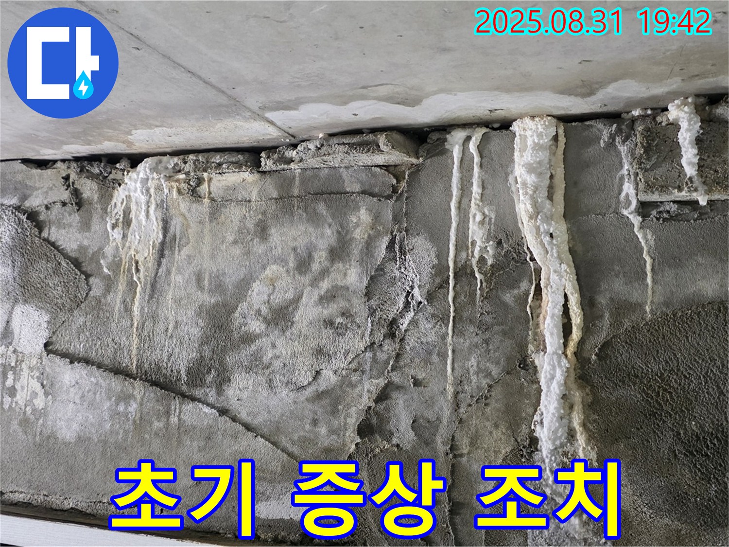 콘크리트 석회 - 누수 초기 증상, 빠른 조치