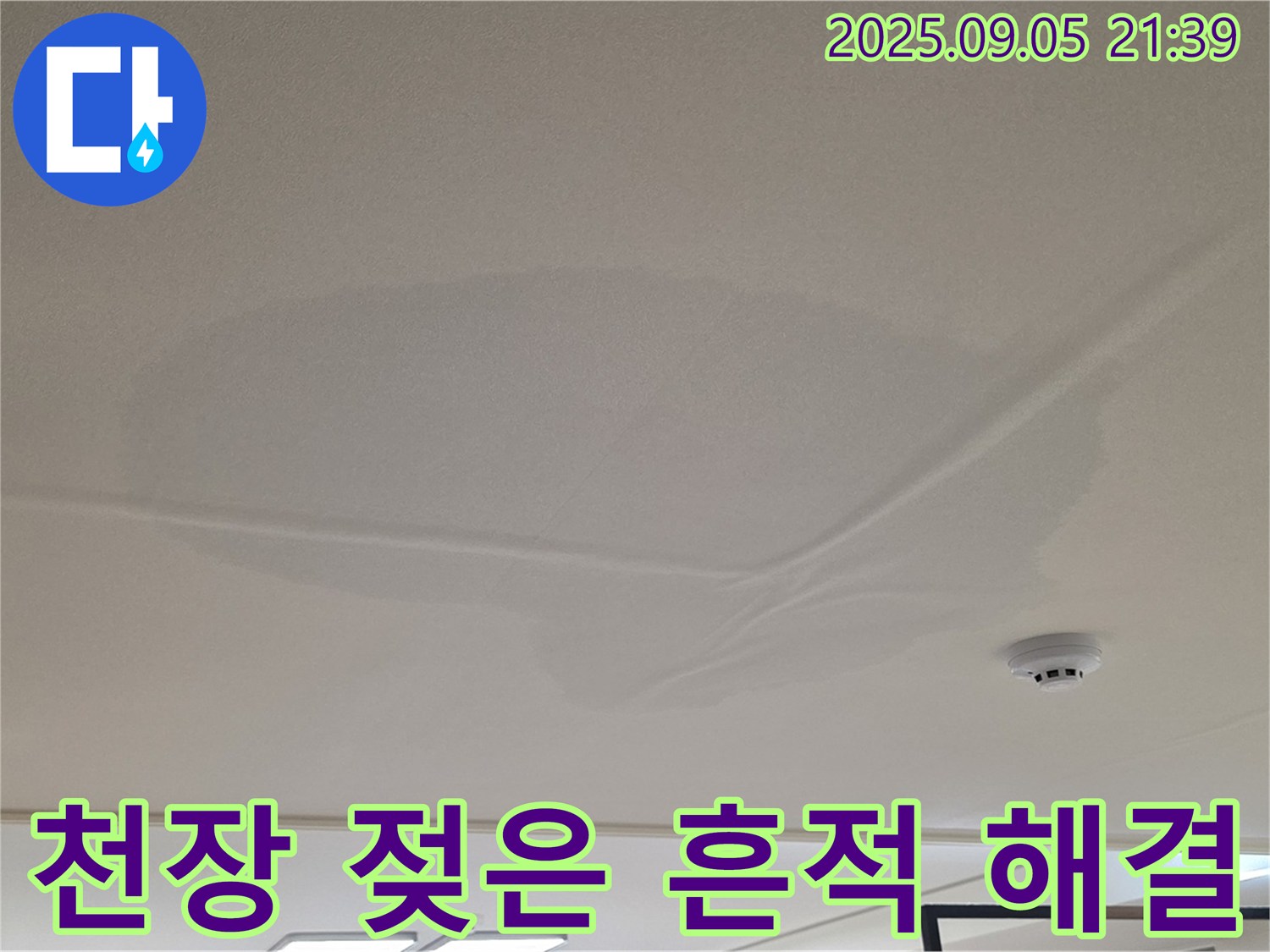 사가정 아파트 누수 - 천장 젖은 흔적 해결, 깨끗한 천장