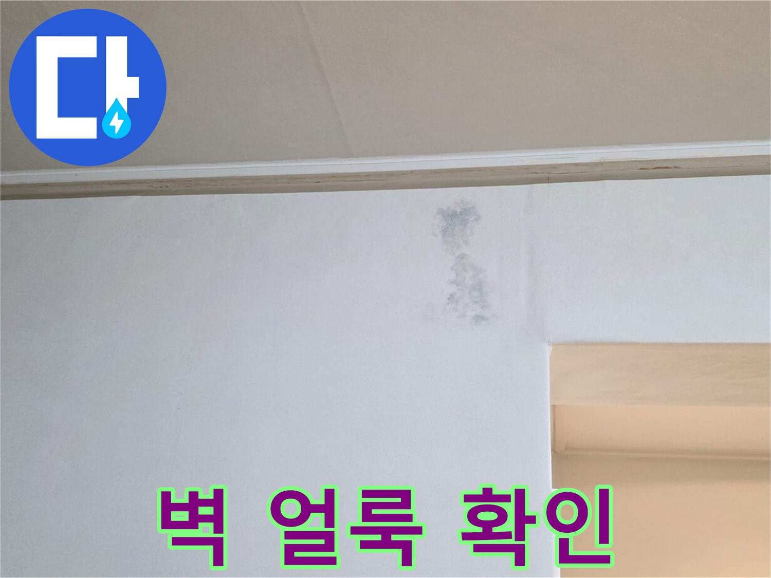 벽 얼룩 확인 - 누수 의심