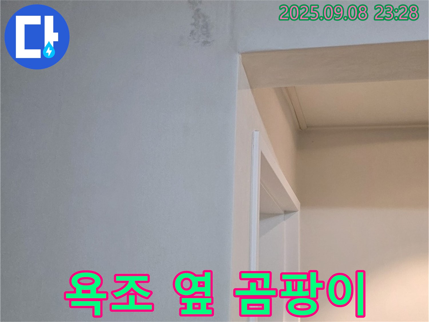 욕조 옆 곰팡이 - 제거 후 완벽 방수