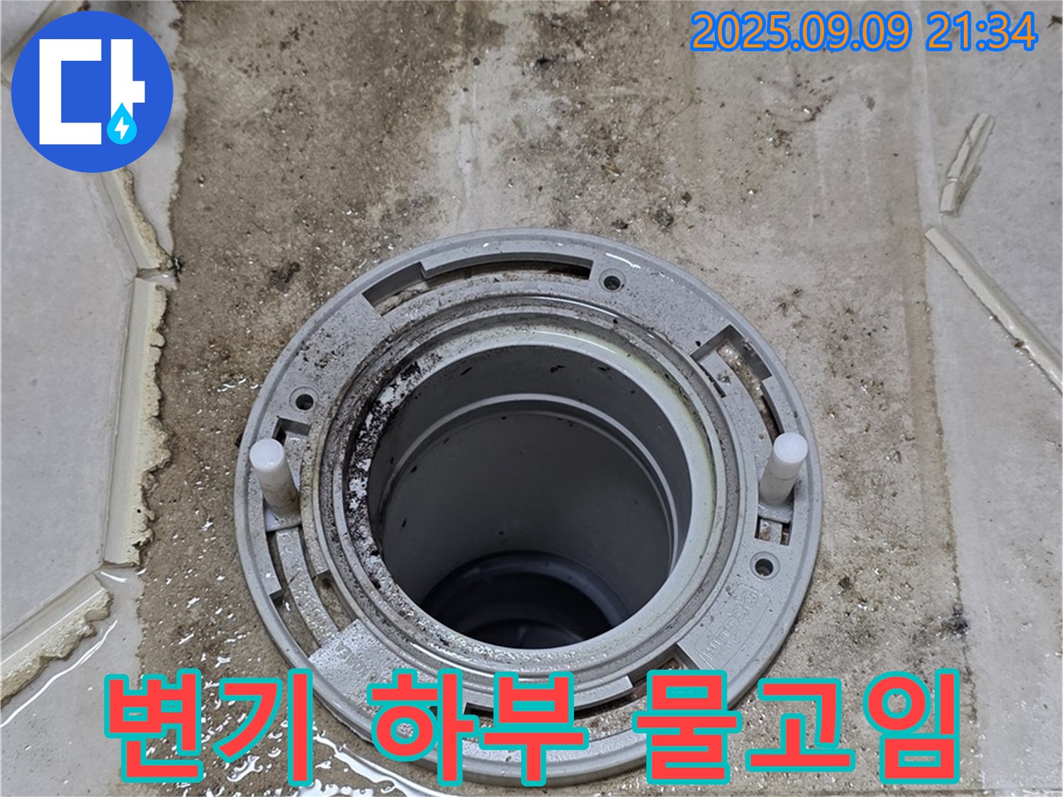 변기 하부 물고임 - 변기 하부에 고인 물