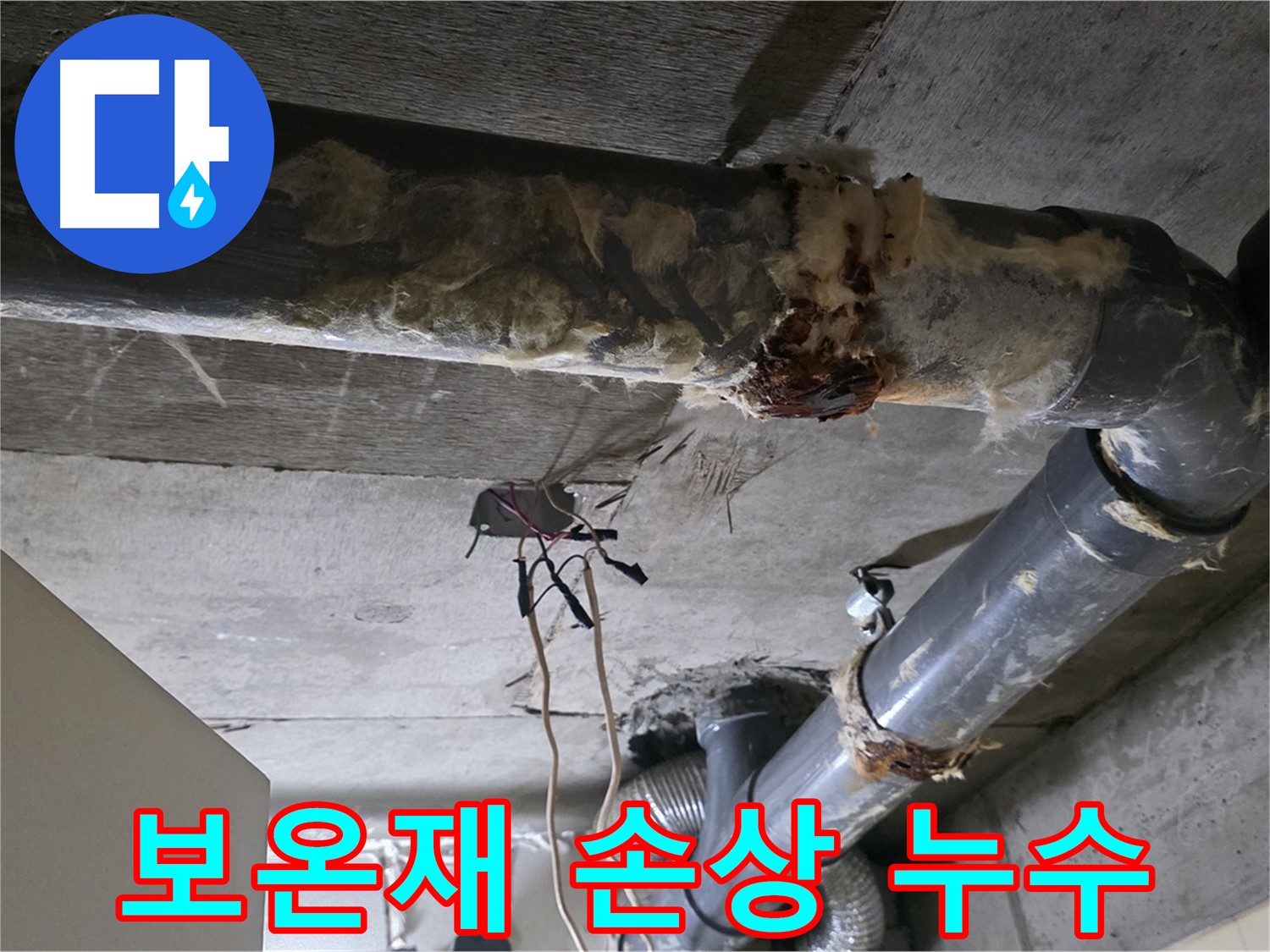 새절역 현대아파트 누수 - 오수 배관 보온재 손상 및 심각한 누수