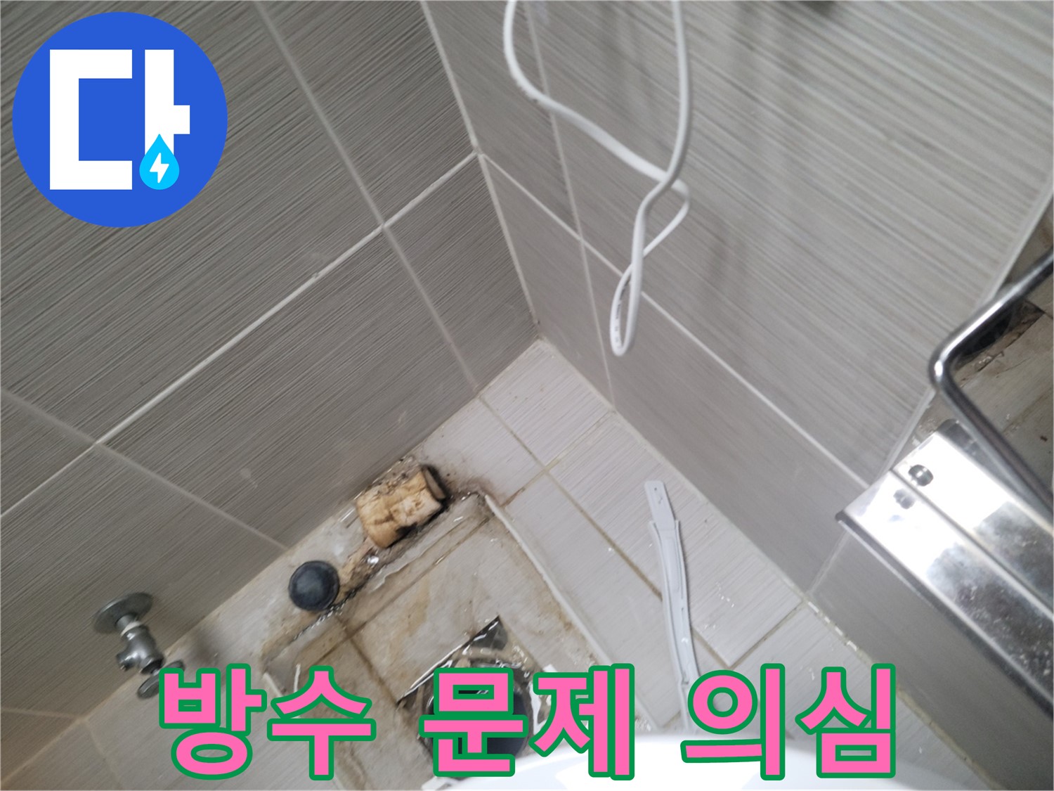 욕실 하수구 주변 - 방수 문제 의심