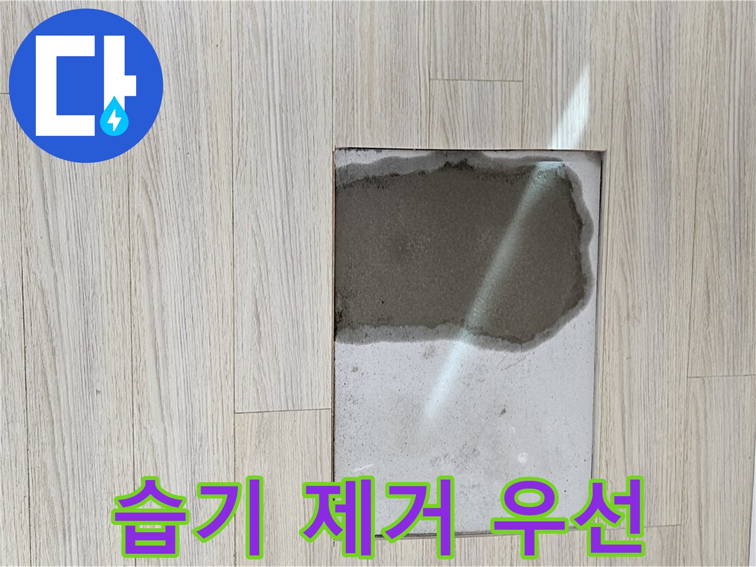 도봉구 현대시티 마루 누수 - 습기 제거 작업 중