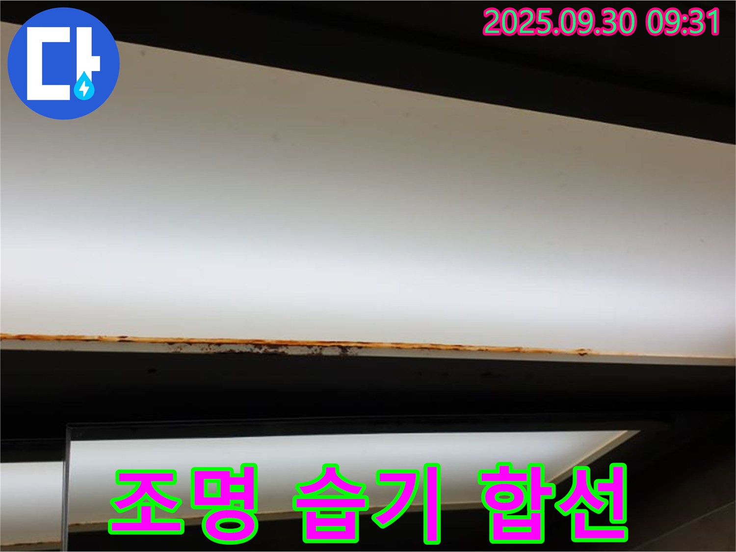 광적면 석우리 누수 - 조명 습기! 전기 합선! 화재 위험