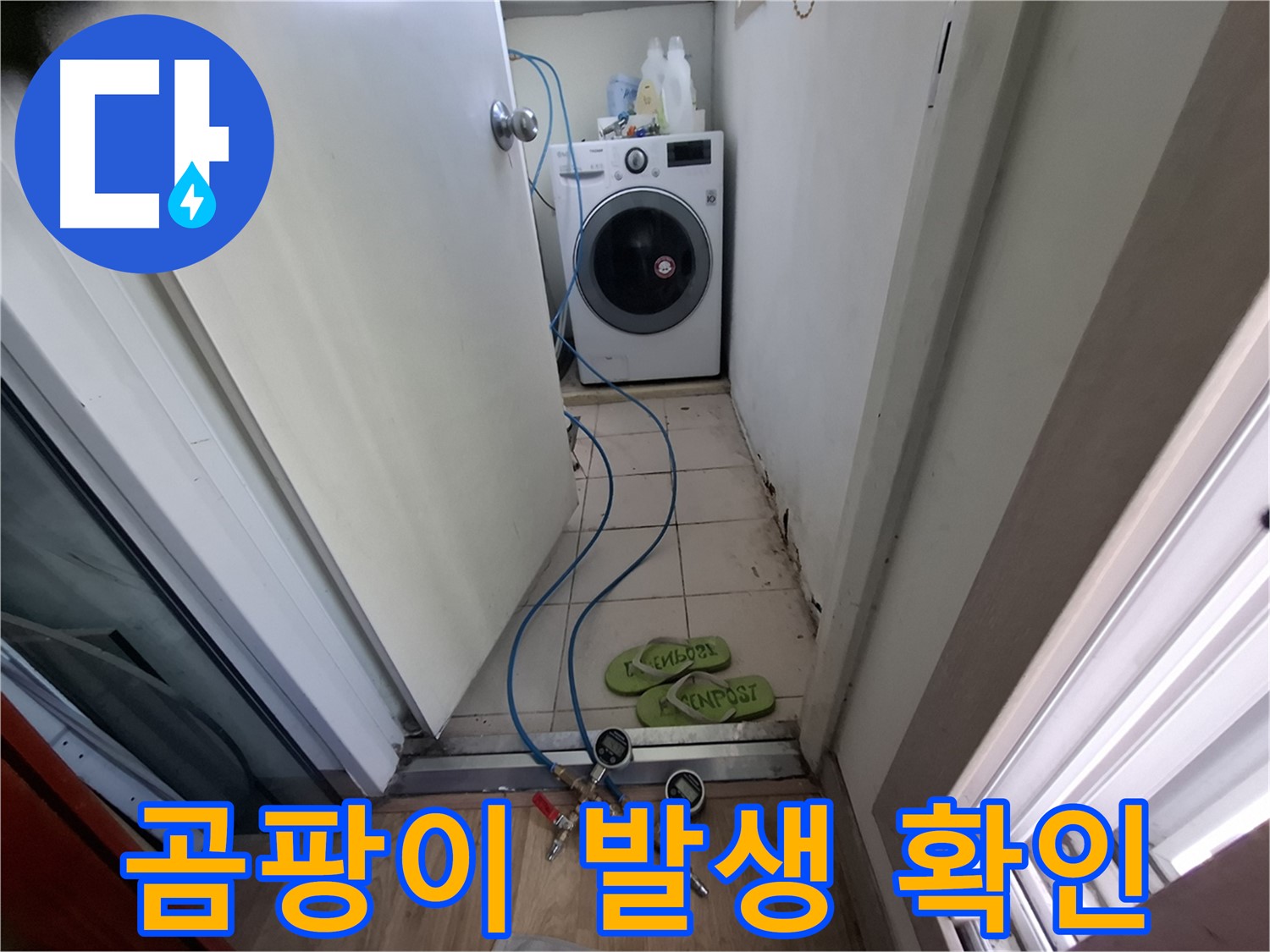 세탁실 누수 - 곰팡이 발생 여부 확인