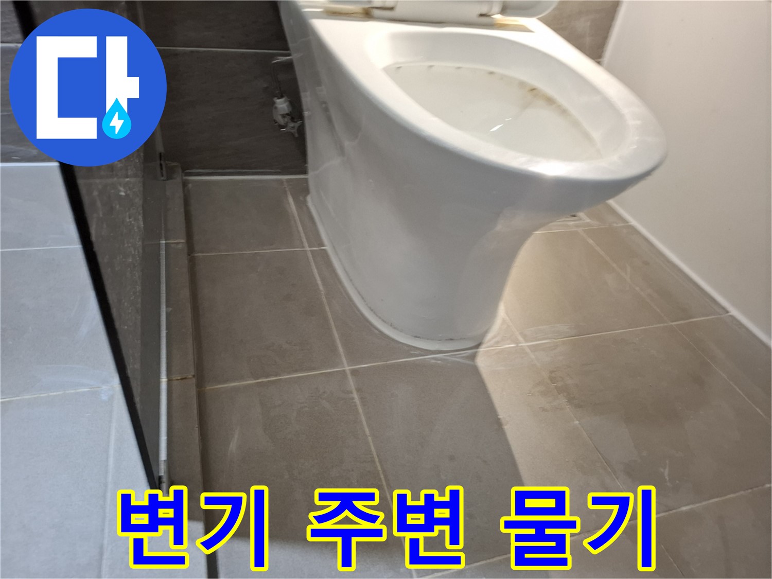 성남 삼평동 변기 누수 - 변기 주변 물기 확인