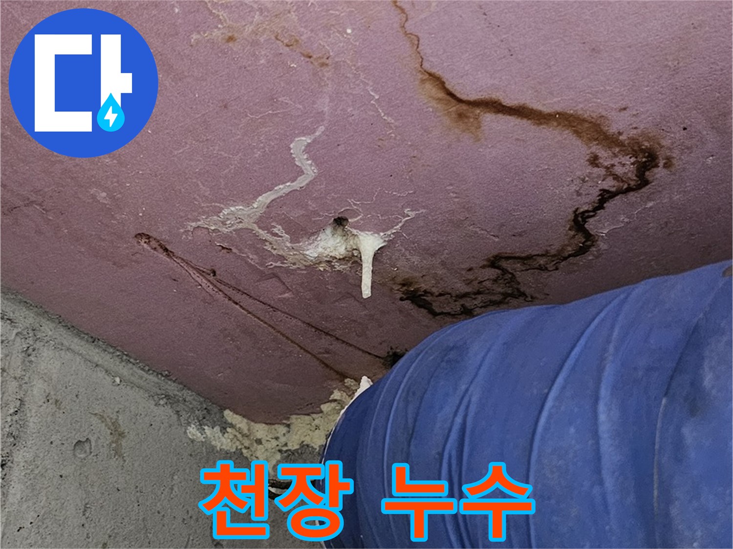 천장 물 떨어짐 - 긴급 누수 상황