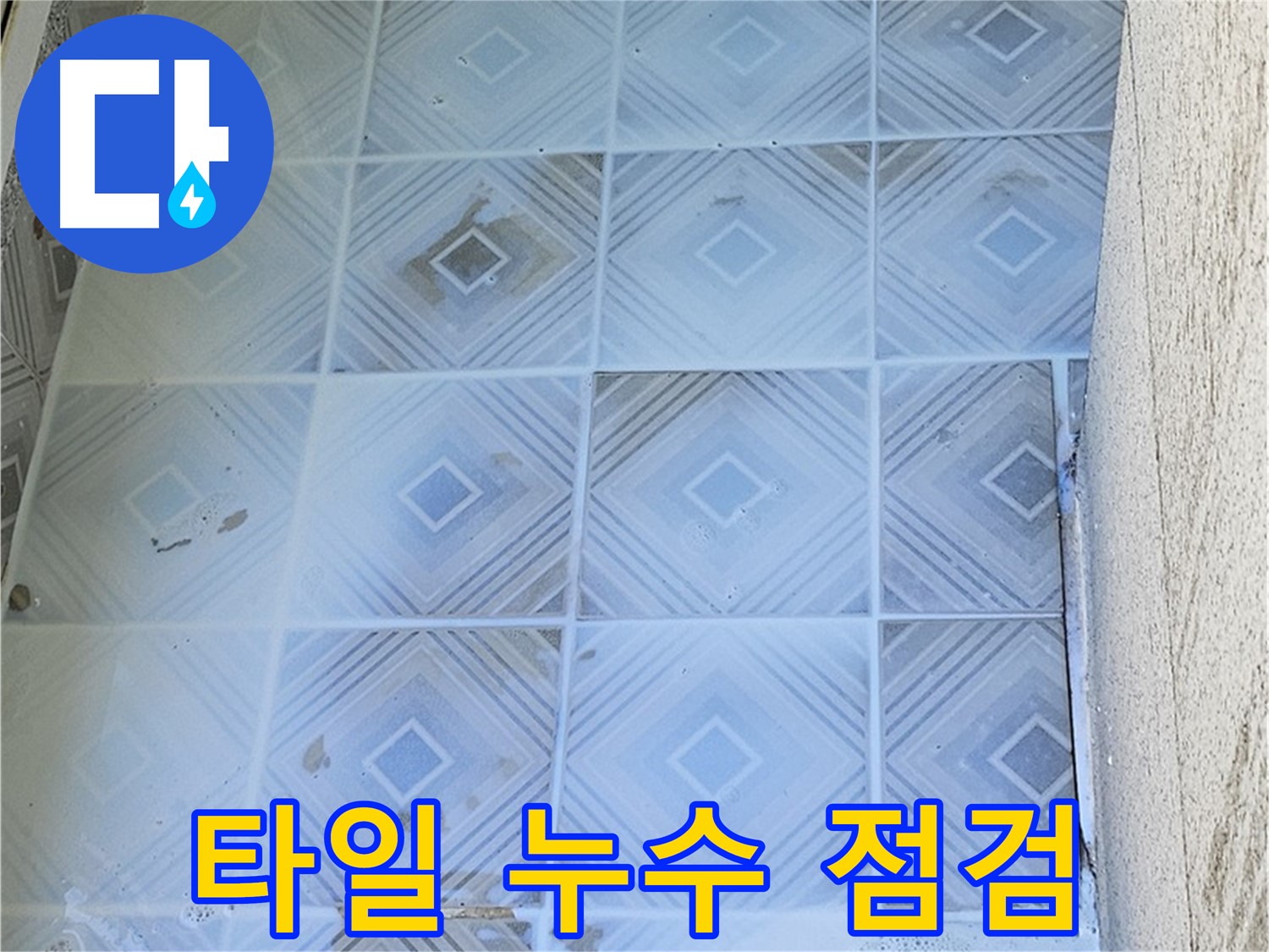 타일 누수 점검 - 세심한 육안 검사