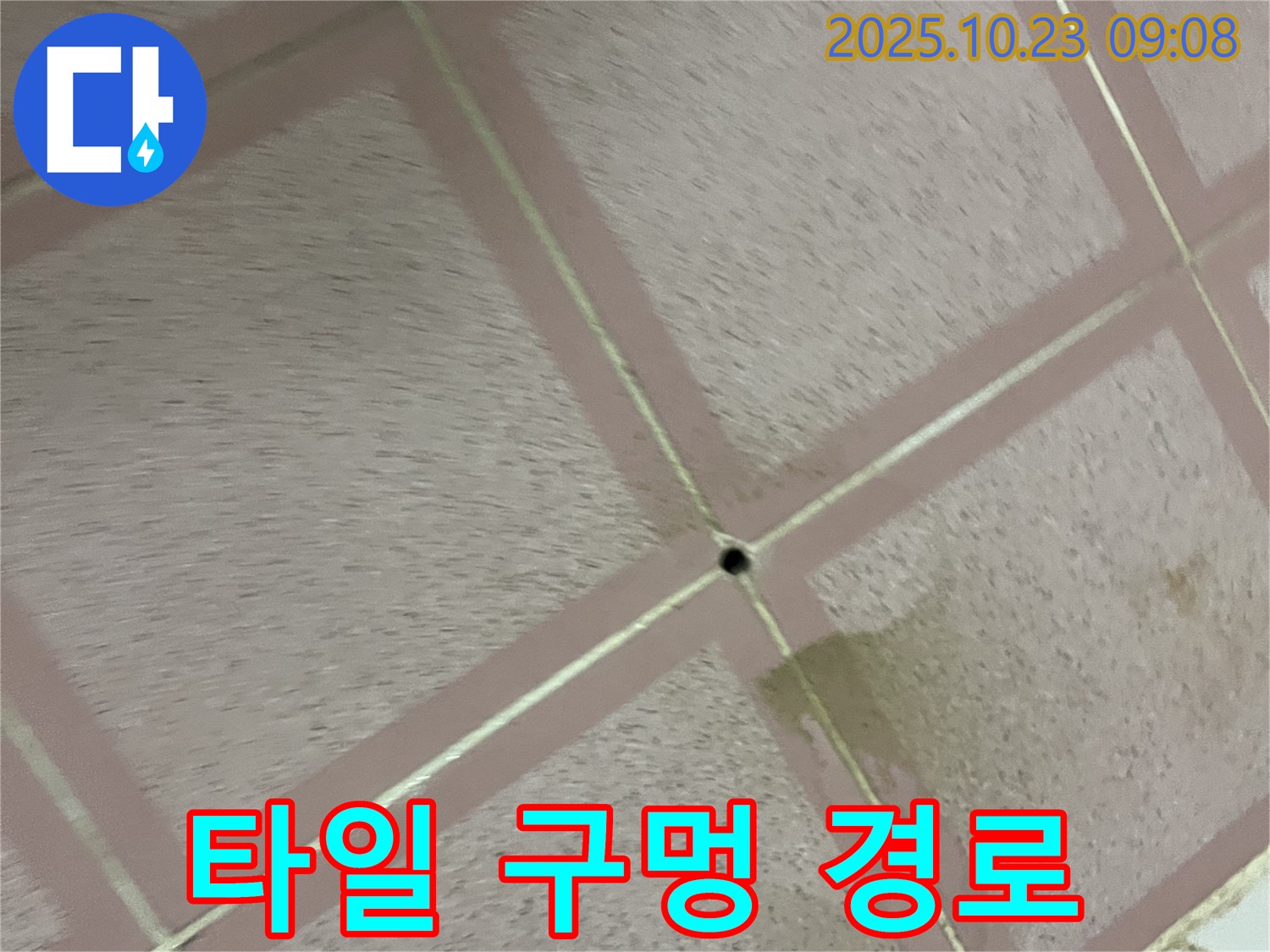 타일 구멍 속 - 숨겨진 누수 경로