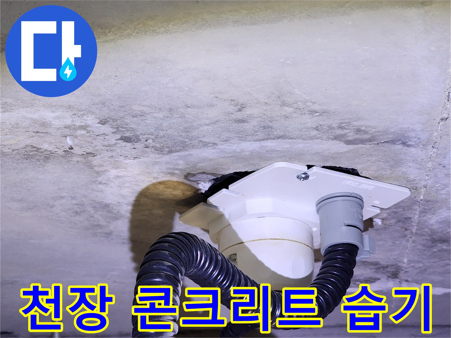 물기가 스며든 천장 배관 주변 슬래브