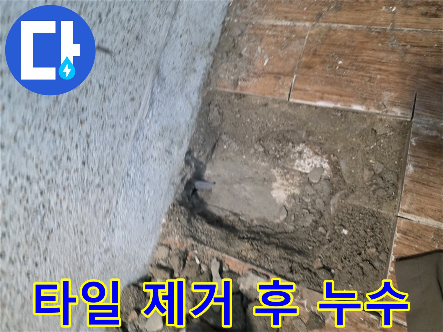 동두천 누수 탐지 - 타일 제거 후 드러난 누수 지점
