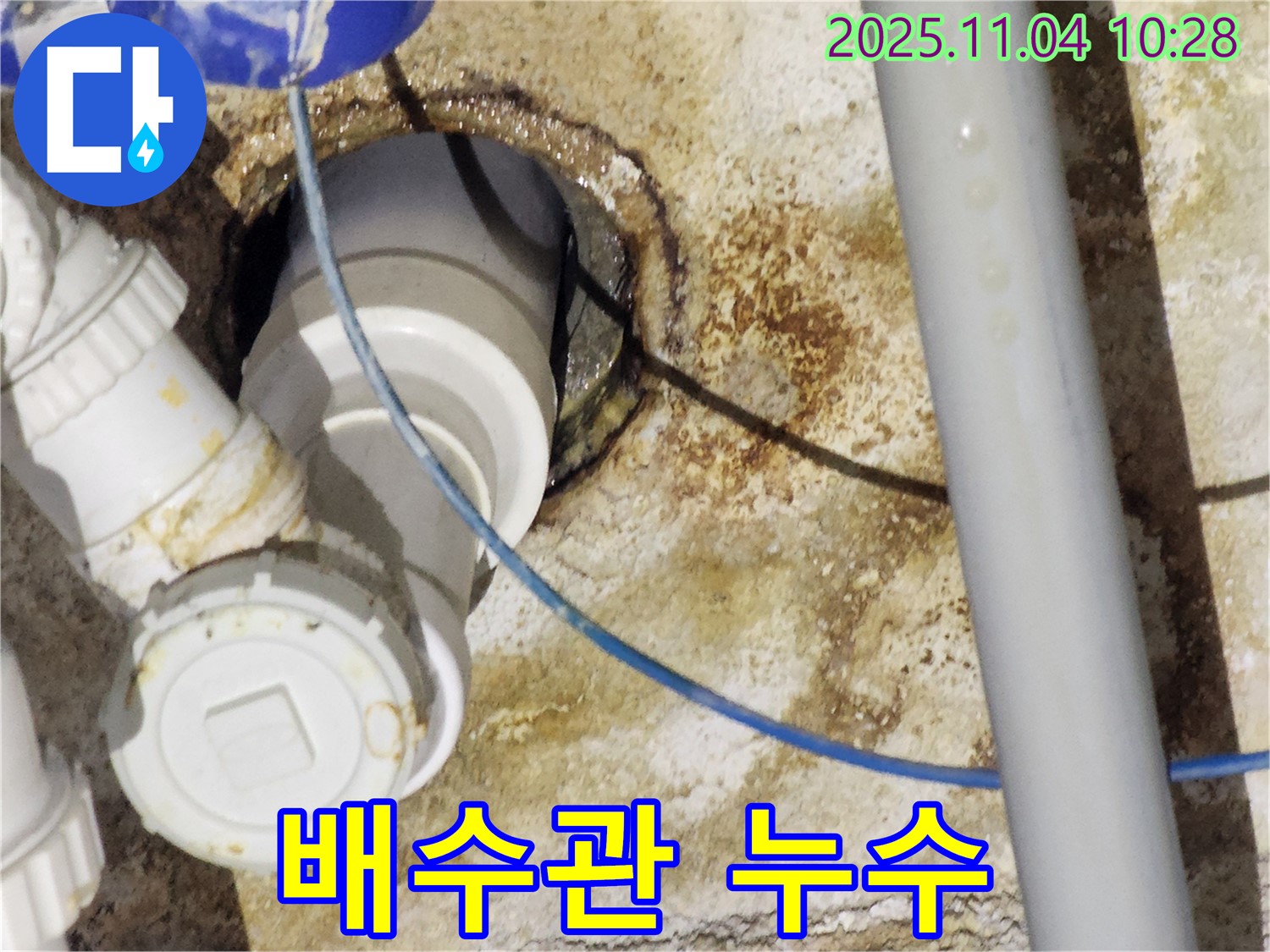 다산 싱크대 누수 - 문제의 배수관