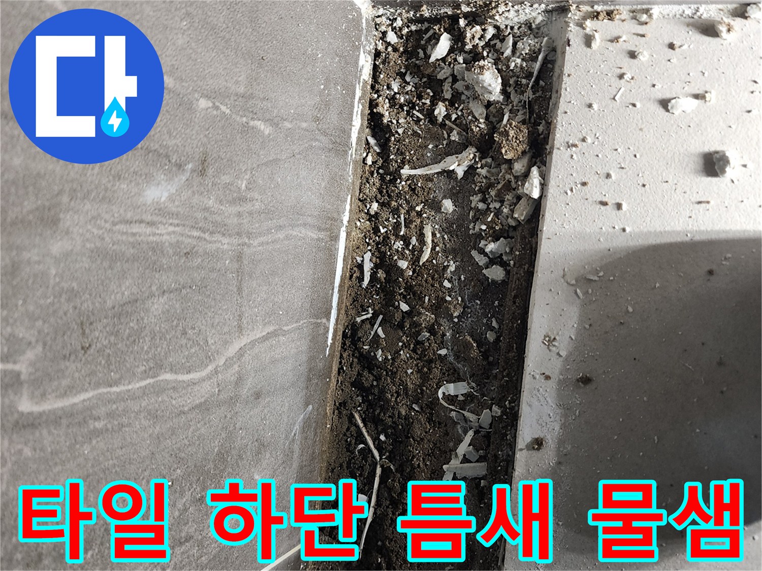 샤워실-타일-하단부-누수-유발-균열-상태