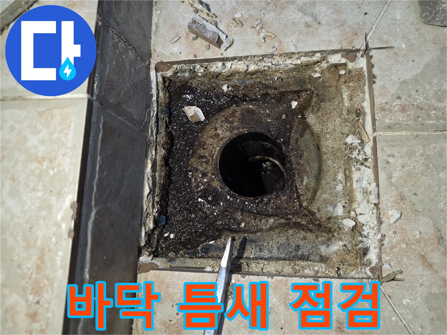 욕실 바닥 틈새 점검 - 누수 위험 확인