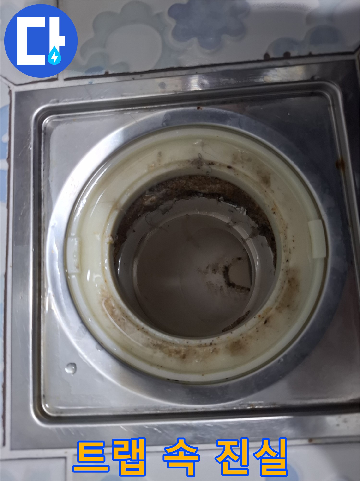 오염된 배수 트랩 속에 숨겨진 누수 원인