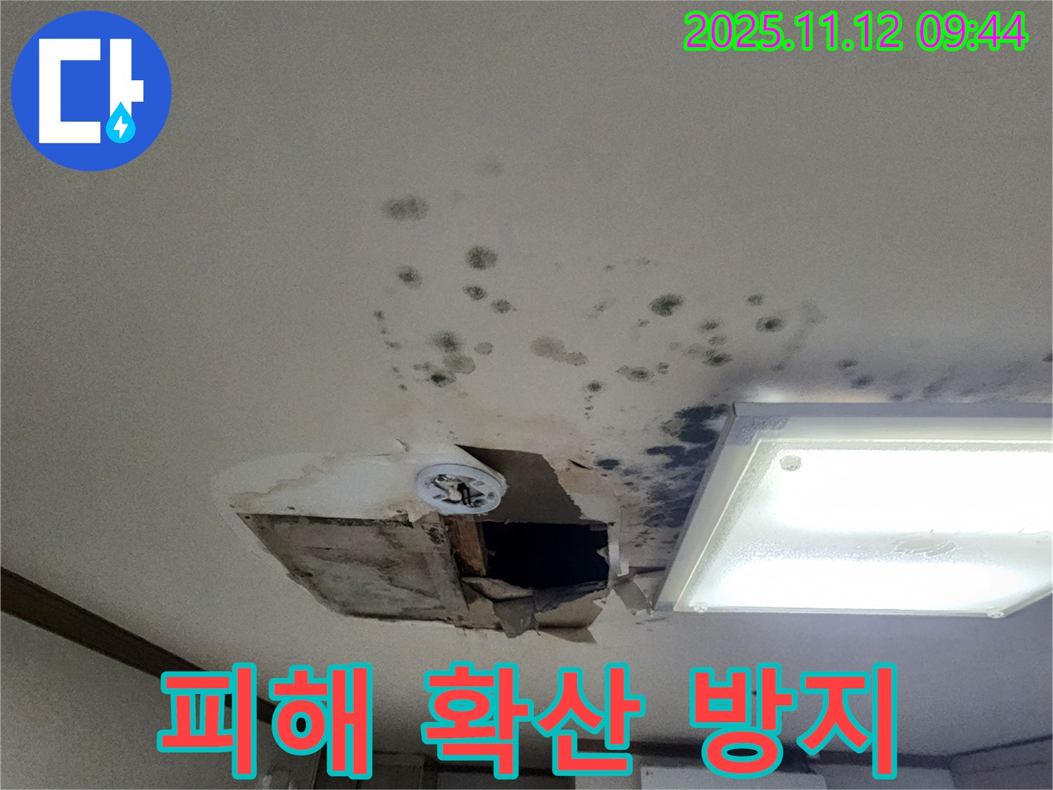 누수 확산 - 2차 피해 - 긴급 진단 - 빠른 조치 필요