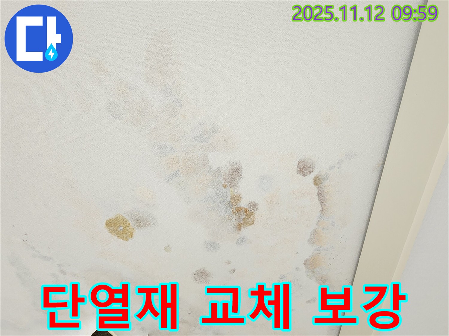 포천 소흘읍 무봉리 누수 현장 - 젖은 천장 단열재