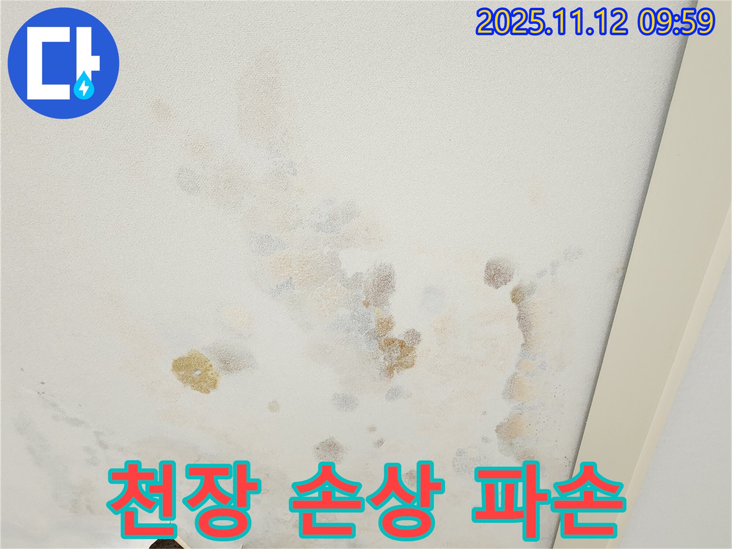 포천 소흘읍 무봉리 누수 현장 - 천장 손상과 파손