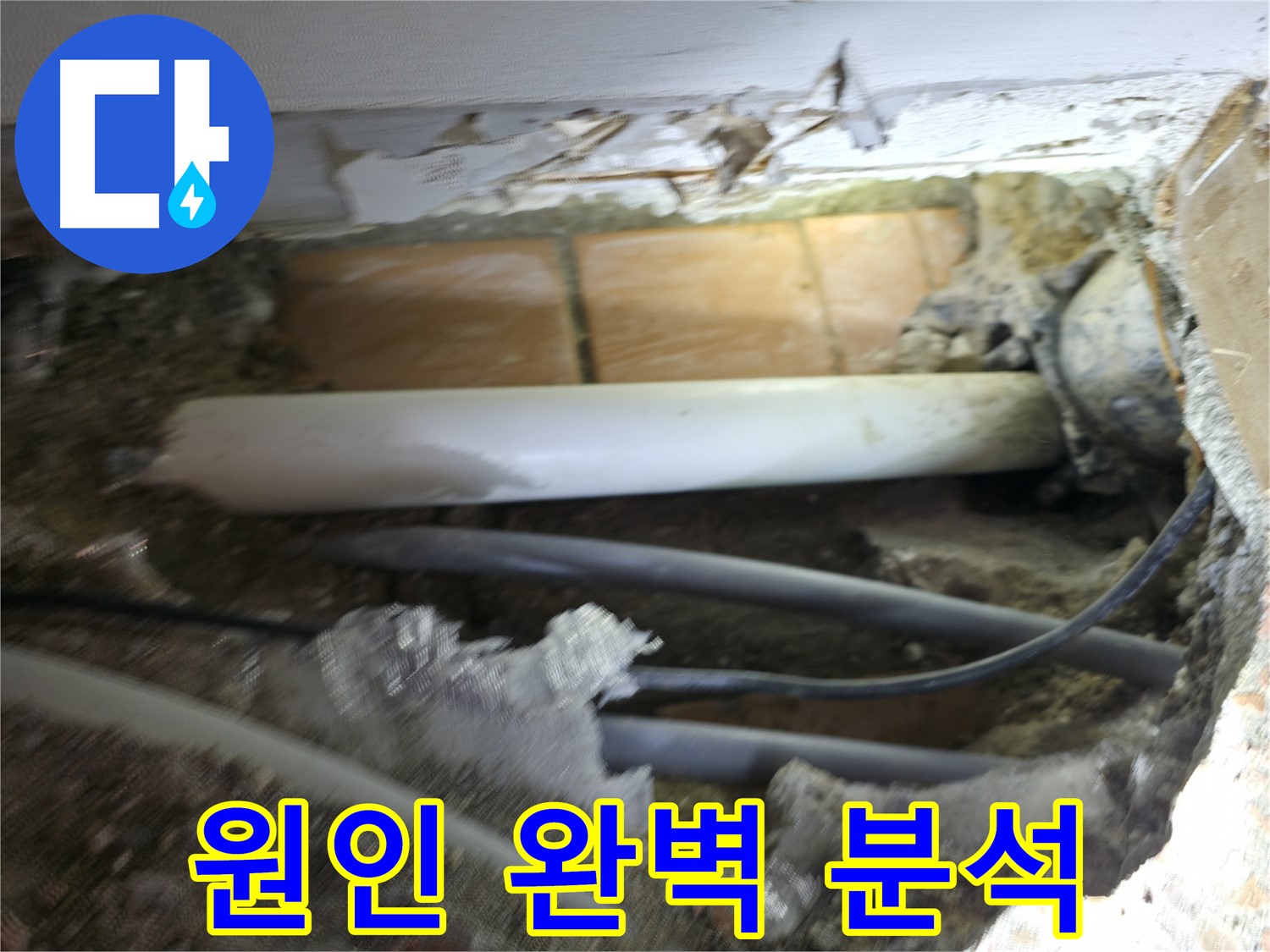 신림동 신림하이츠빌라 누수 - 굴착 작업으로 누수 원인을 찾아낸 사진
