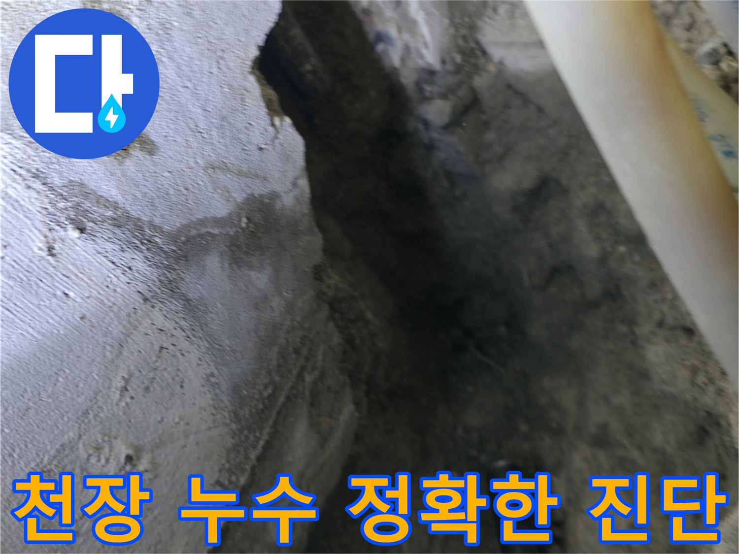 천장 누수 지점을 - 정확하게 진단하는 모습입니다.