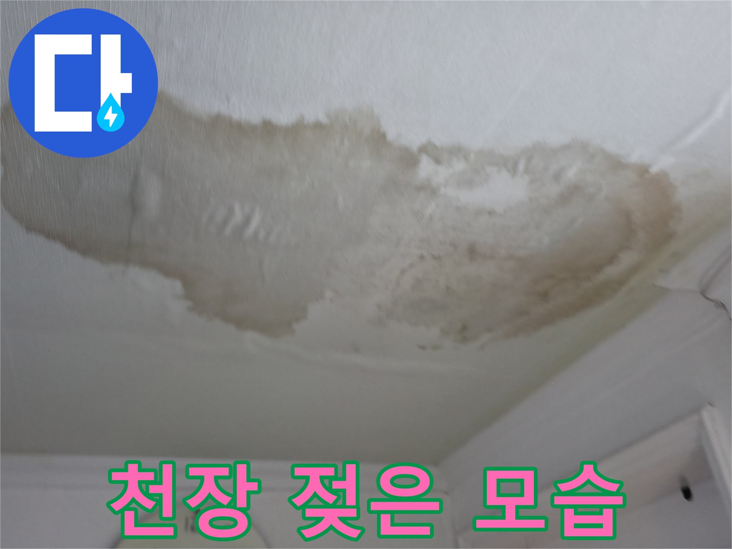대림동 아파트 젖은 천장 모습 - 누수 피해
