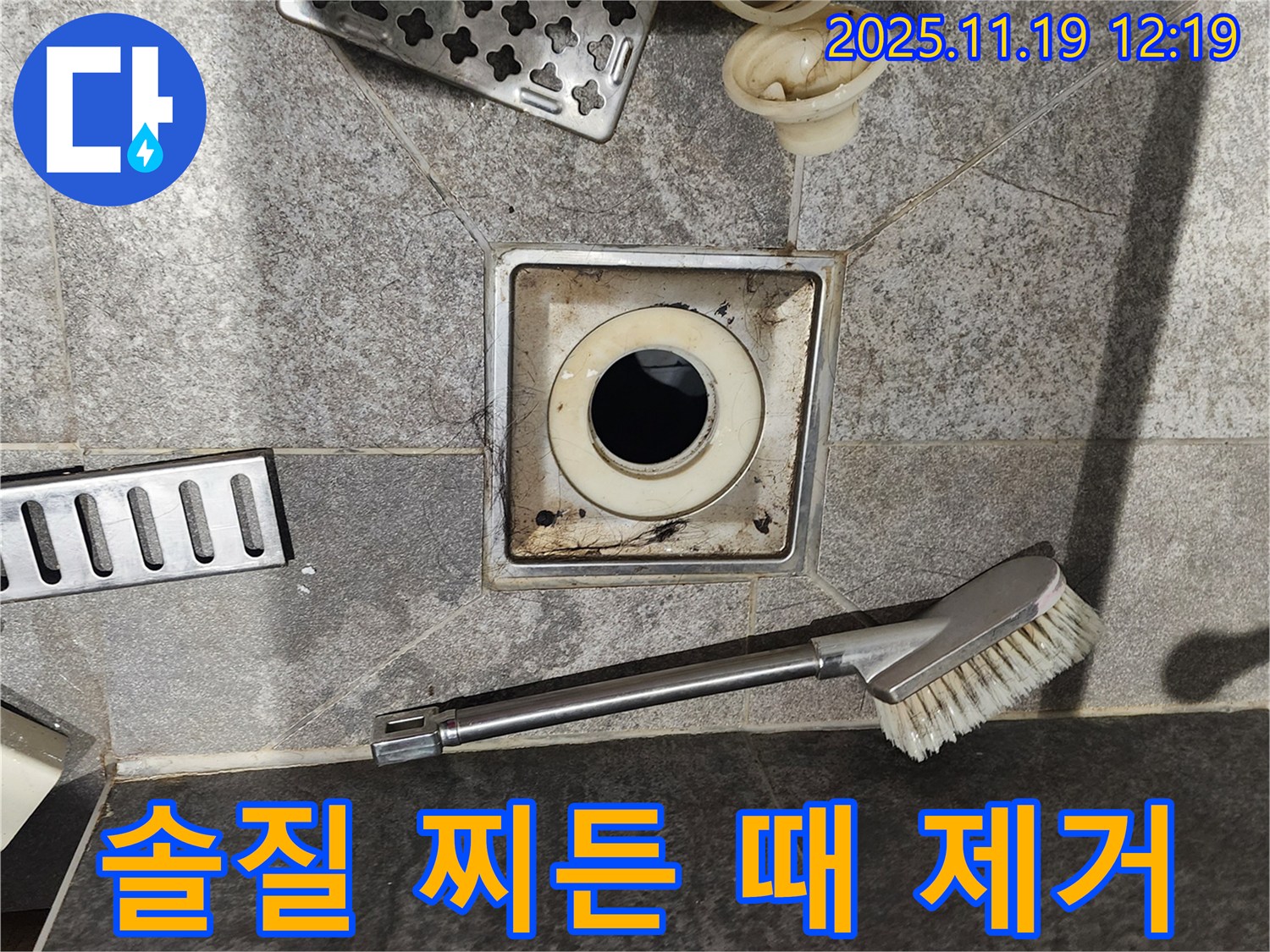 솔질 찌든 때 제거 - 깨끗하게