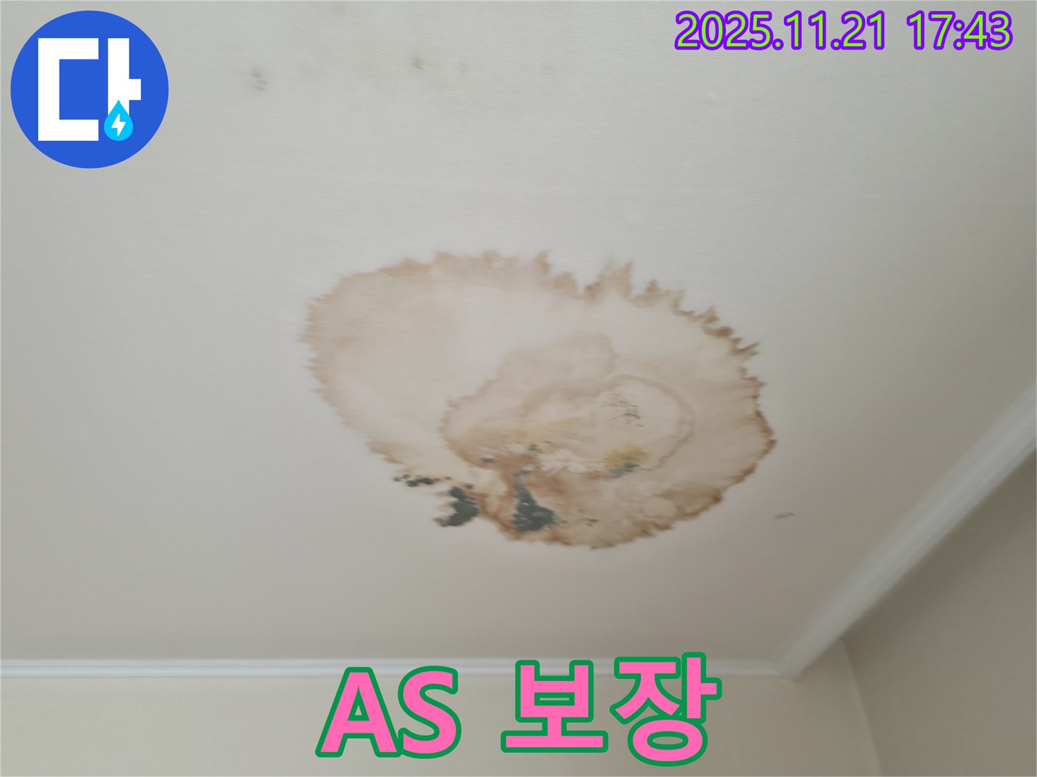 천장 누수 - A/S 보장 - 책임 시공