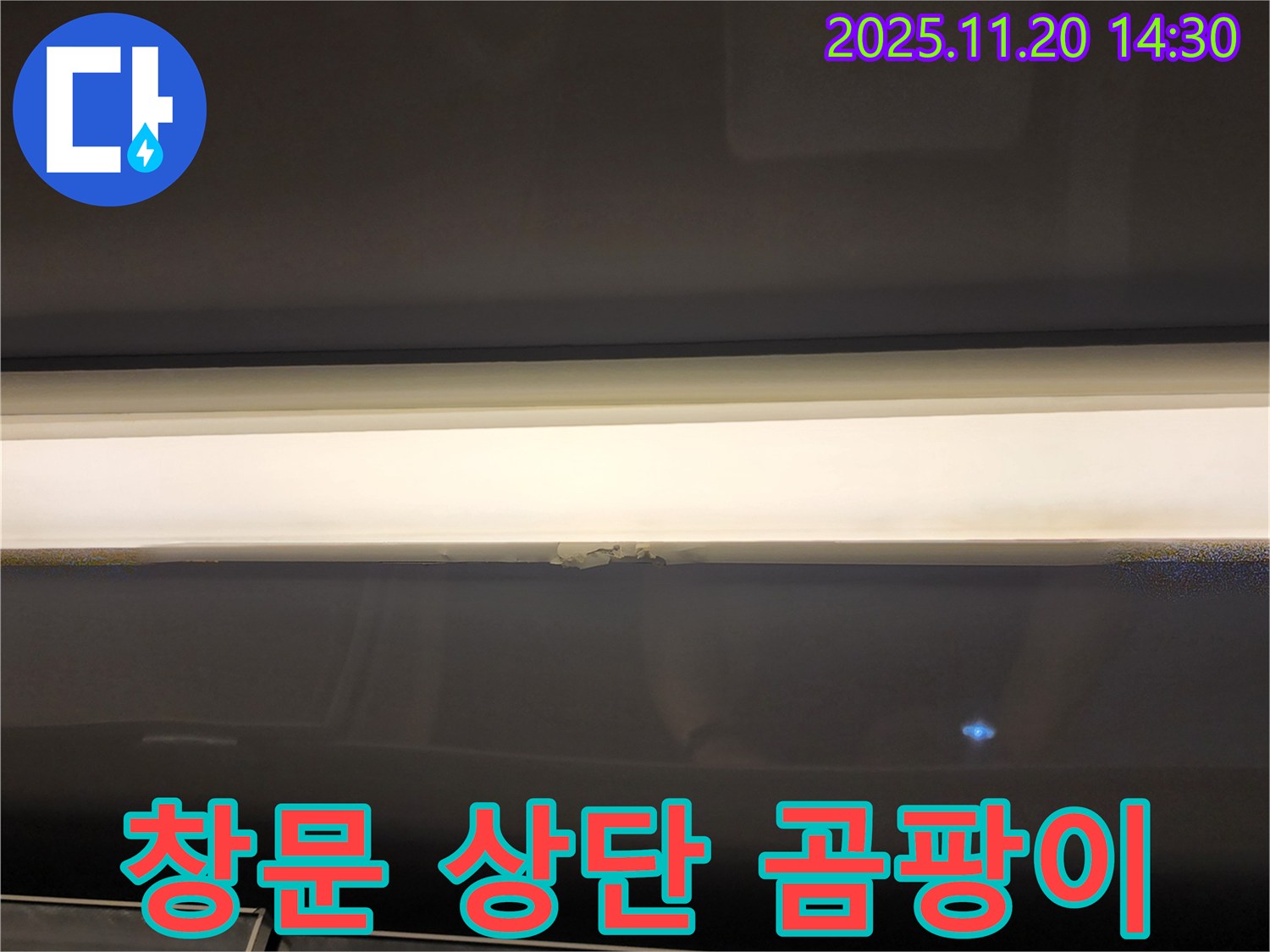 창문 상단 곰팡이 - 누수 초기 증상 의심