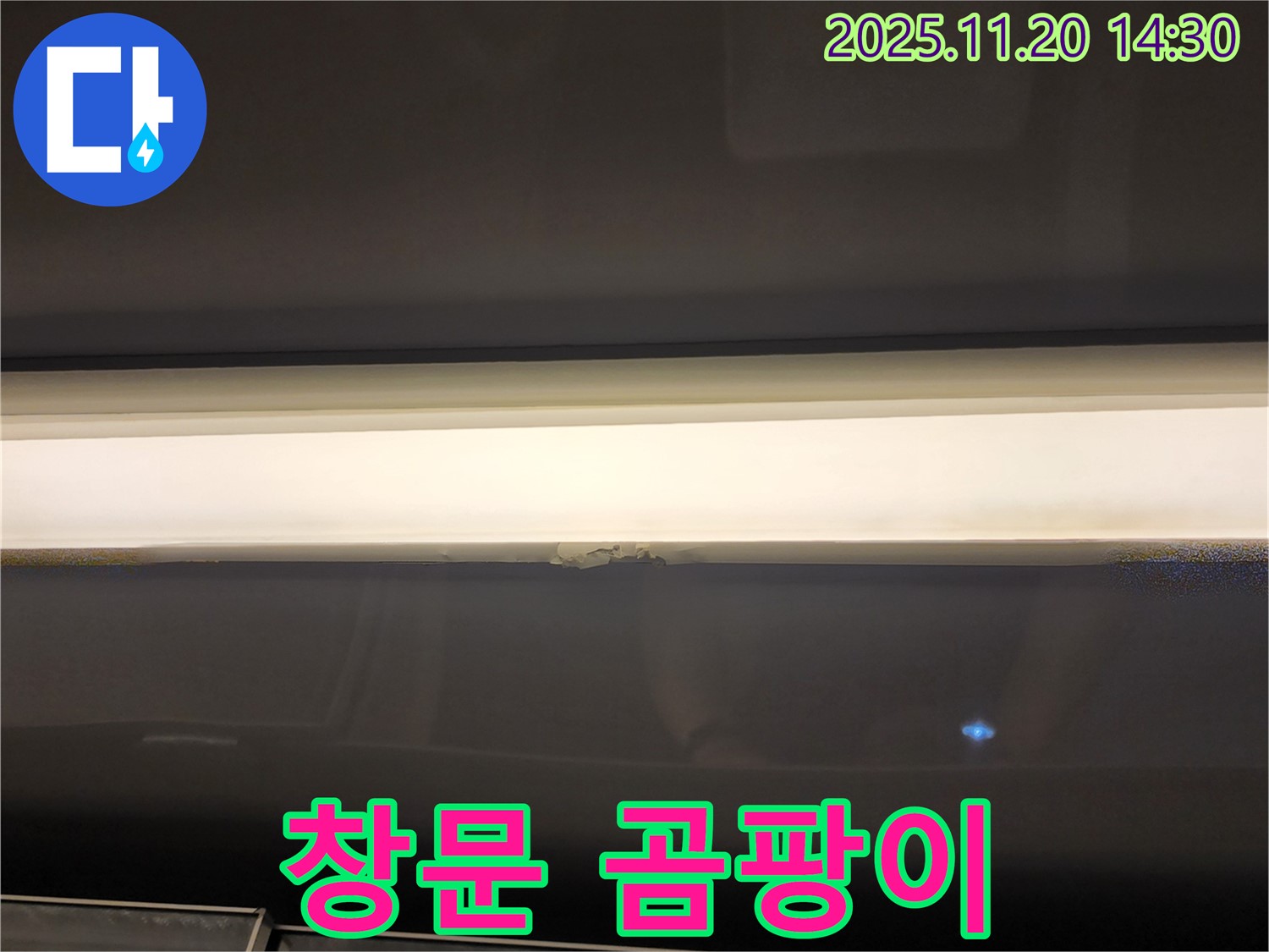 창문 상단 곰팡이 - 누수 해결이 우선