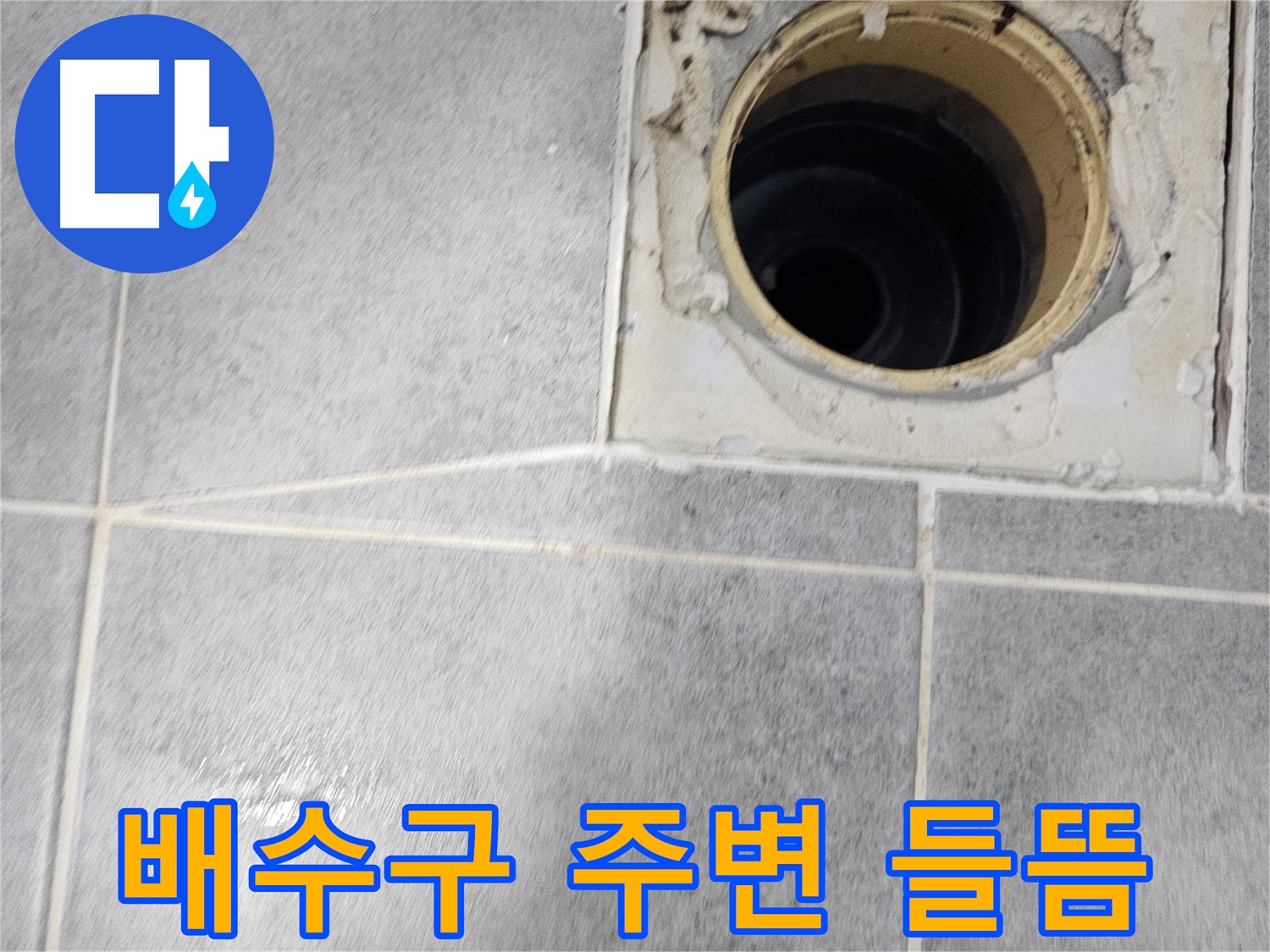 욕실 배수구 주변 들뜸 - 누수 초기 증상 의심