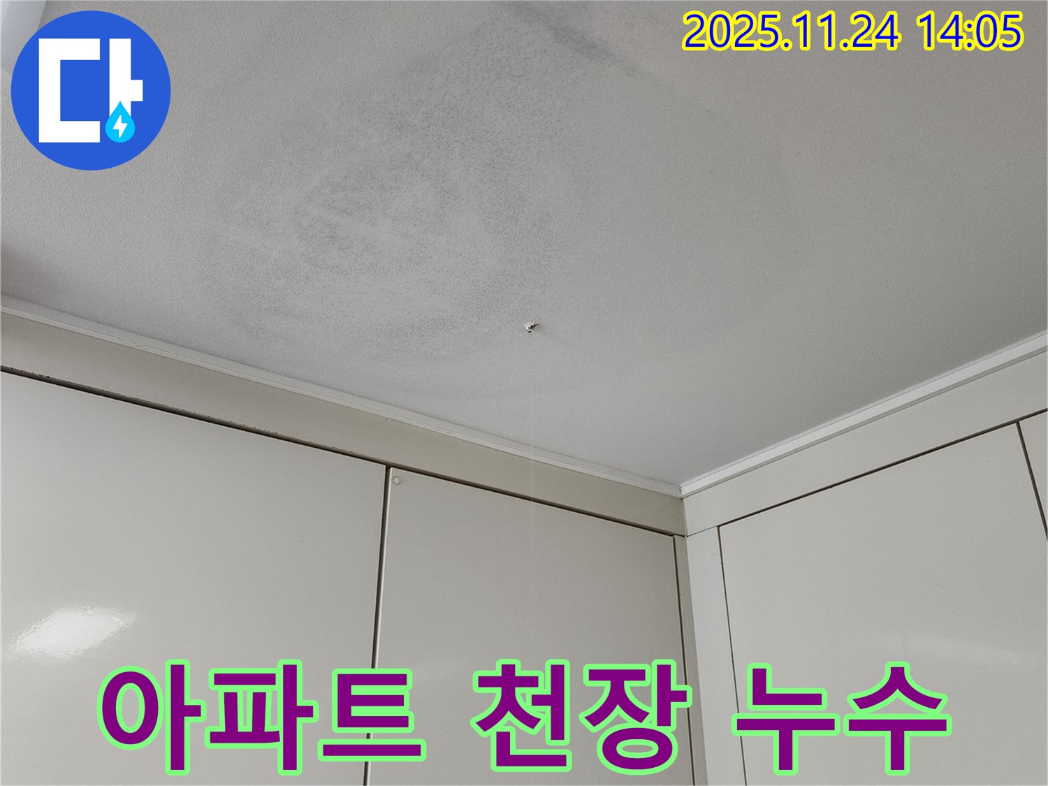 아파트 천장 누수 - 아파트 천장에 누수가 발생한 모습