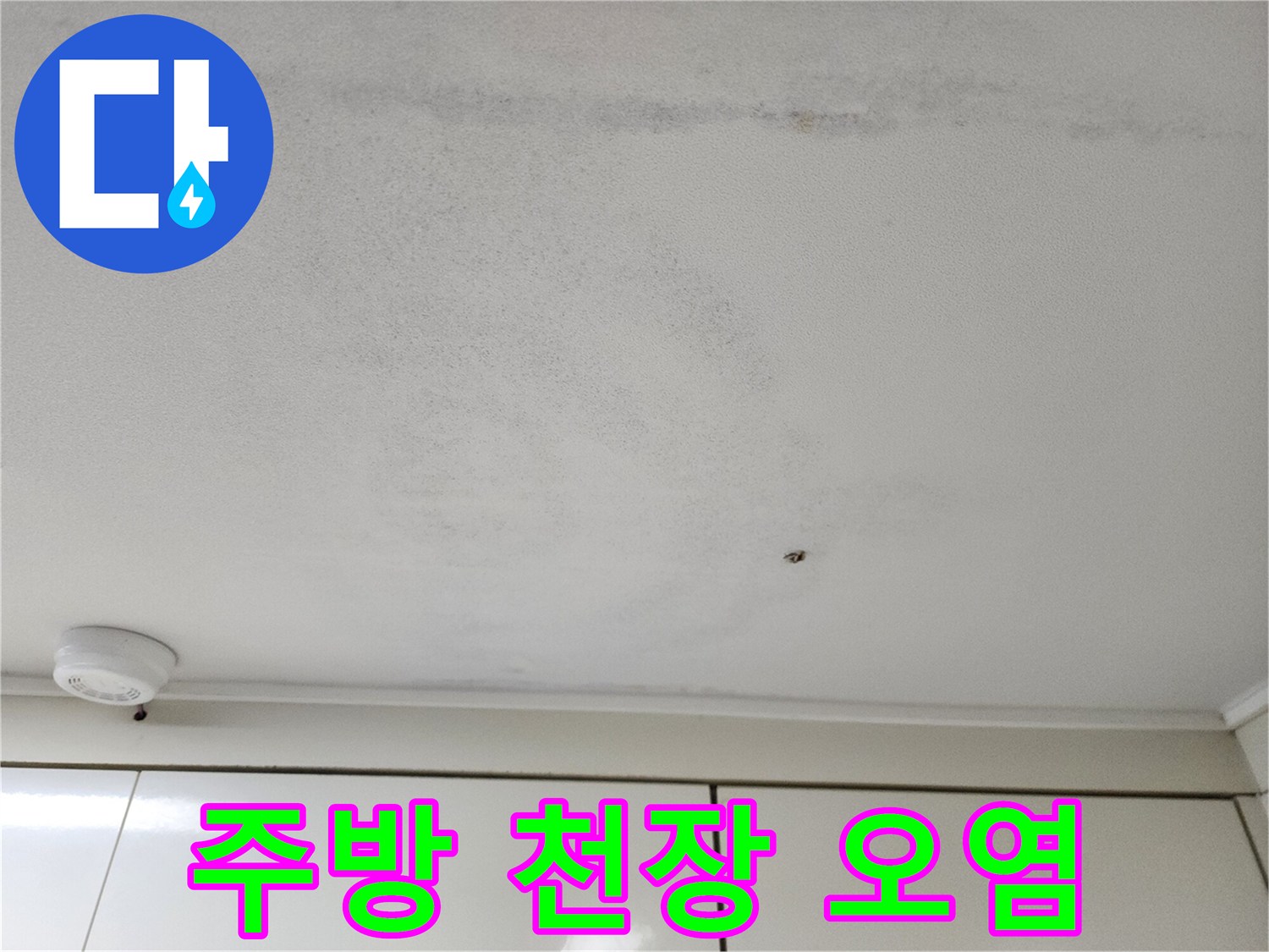 물샘-증상으로-오염된-천장-표면