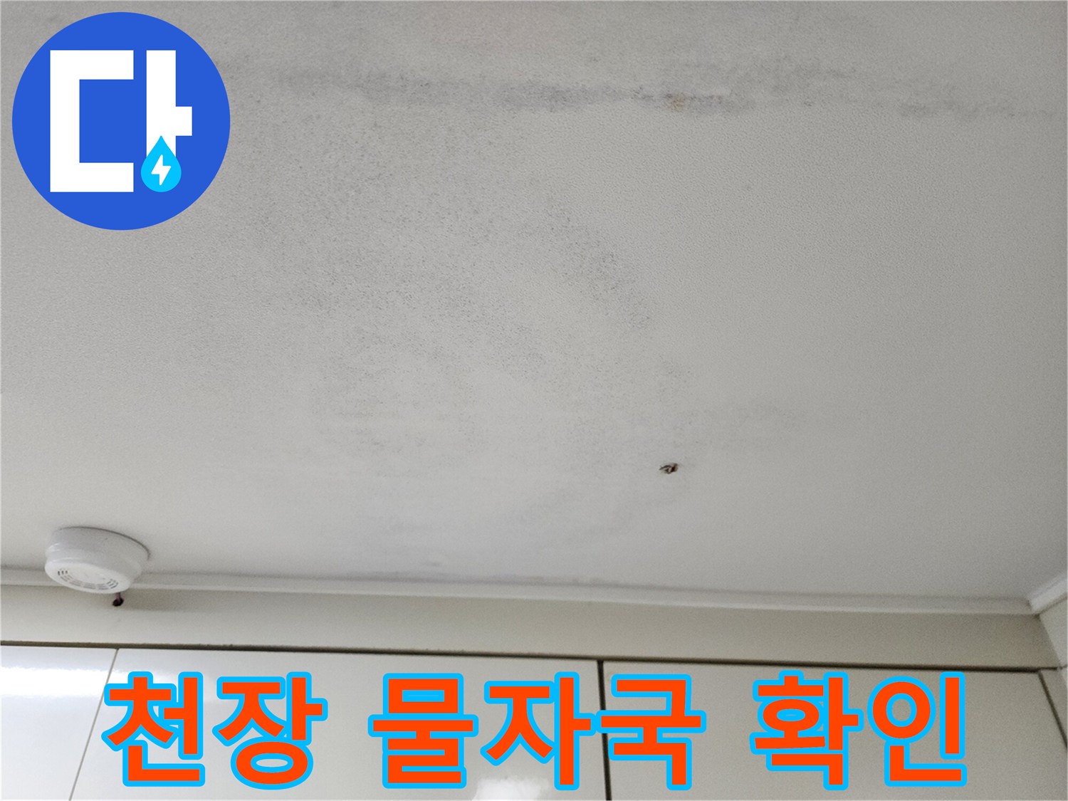 천장-벽지에-남은-어두운색의-물자국