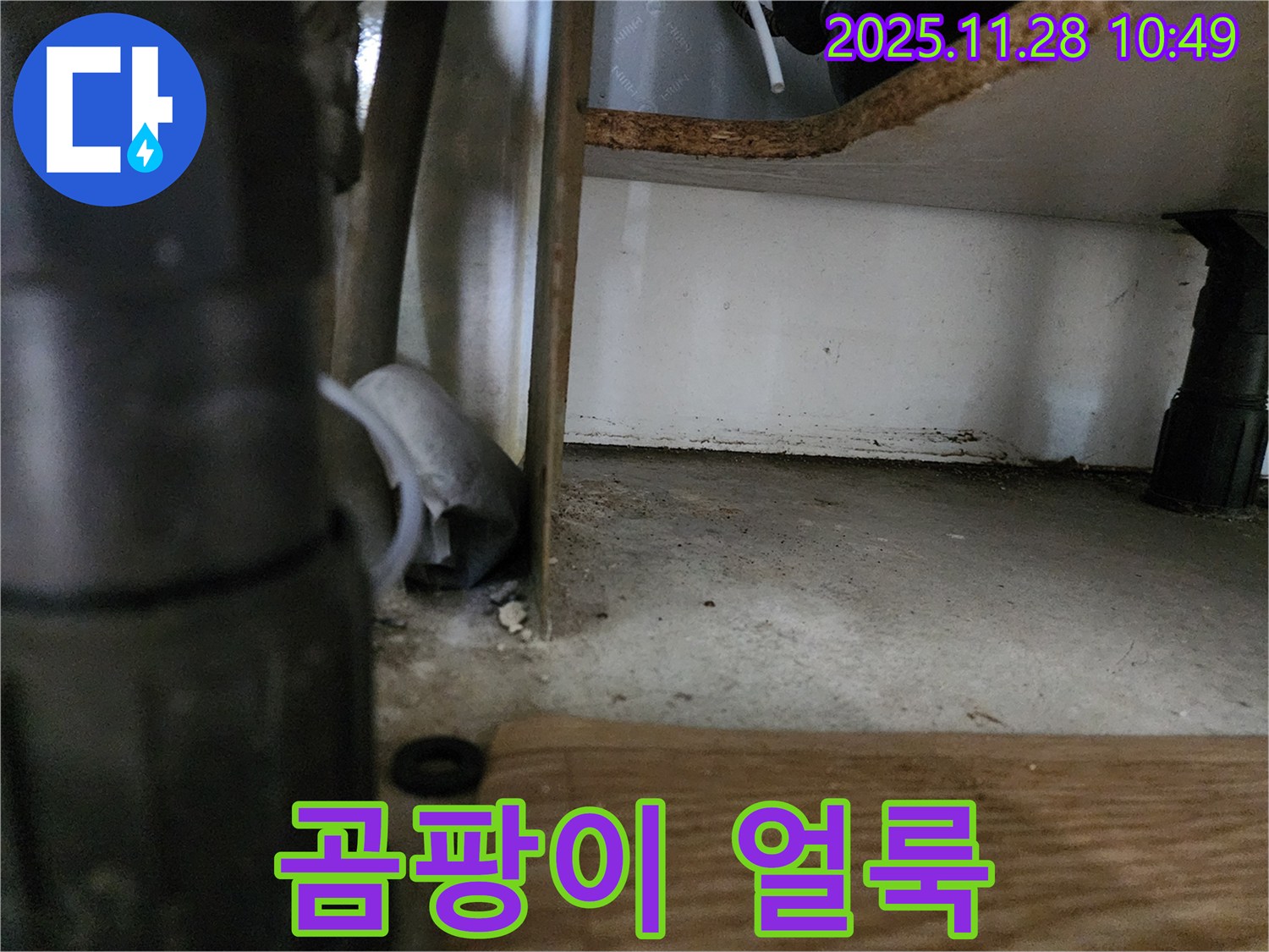 싱크대 하부 - 곰팡이, 물 얼룩, 누수 의심