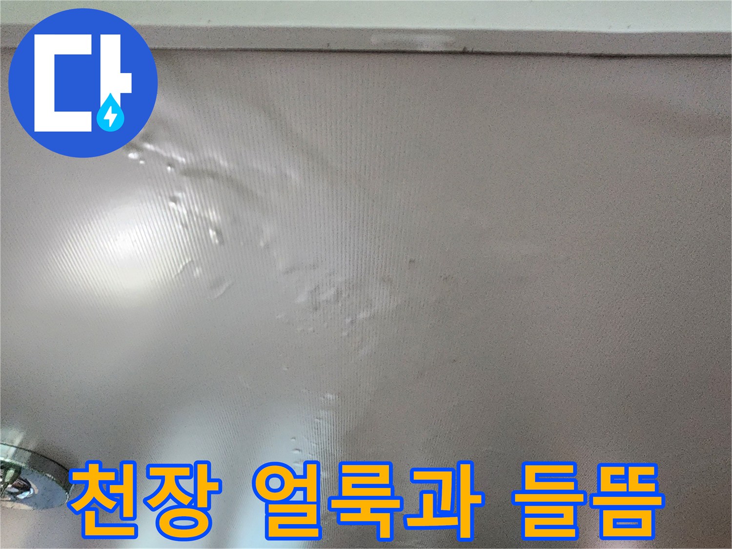얼룩지고-들뜬-천장-벽지-상태