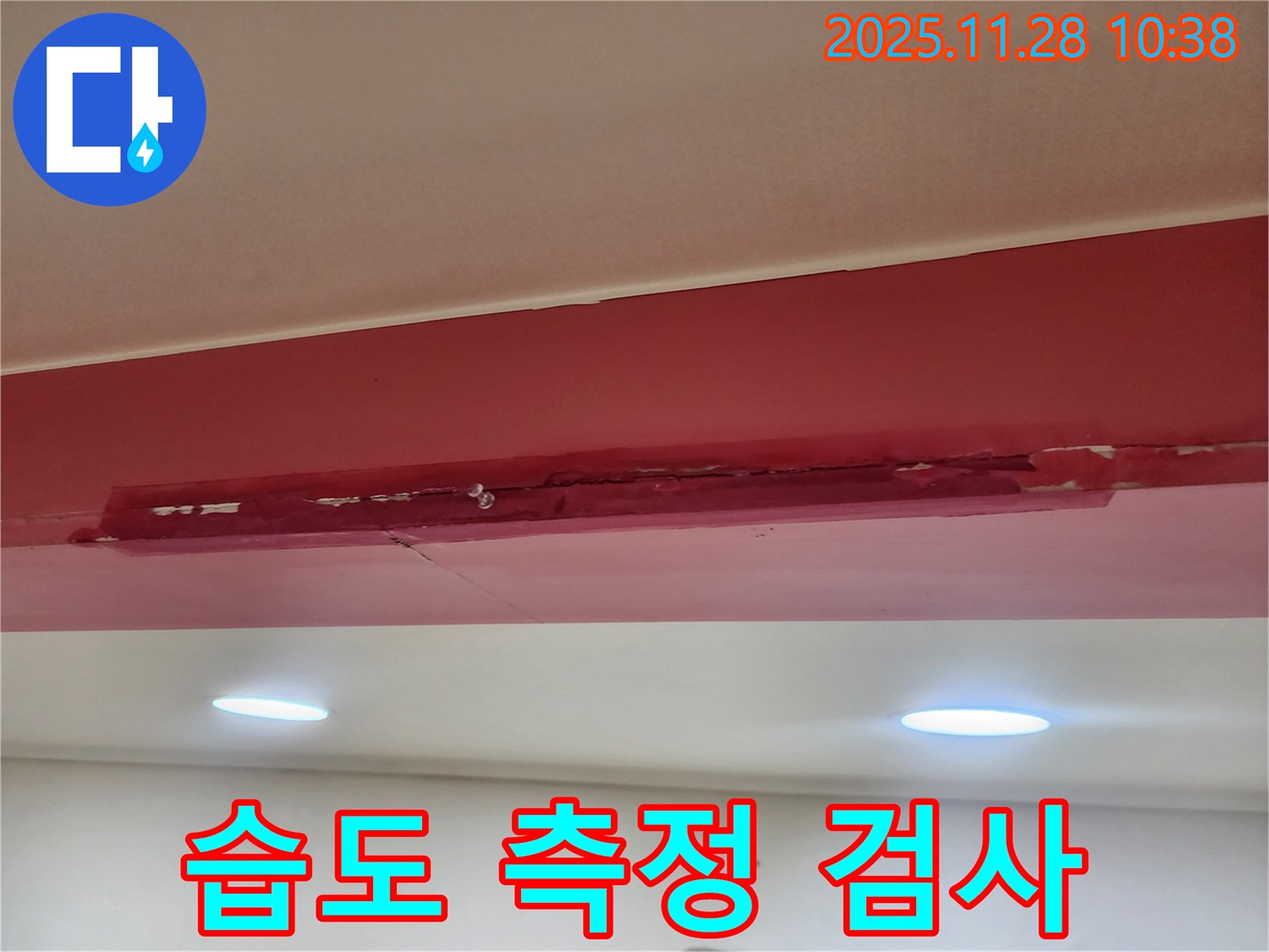 포천 금동리 천장 - 습도 측정 검사 중