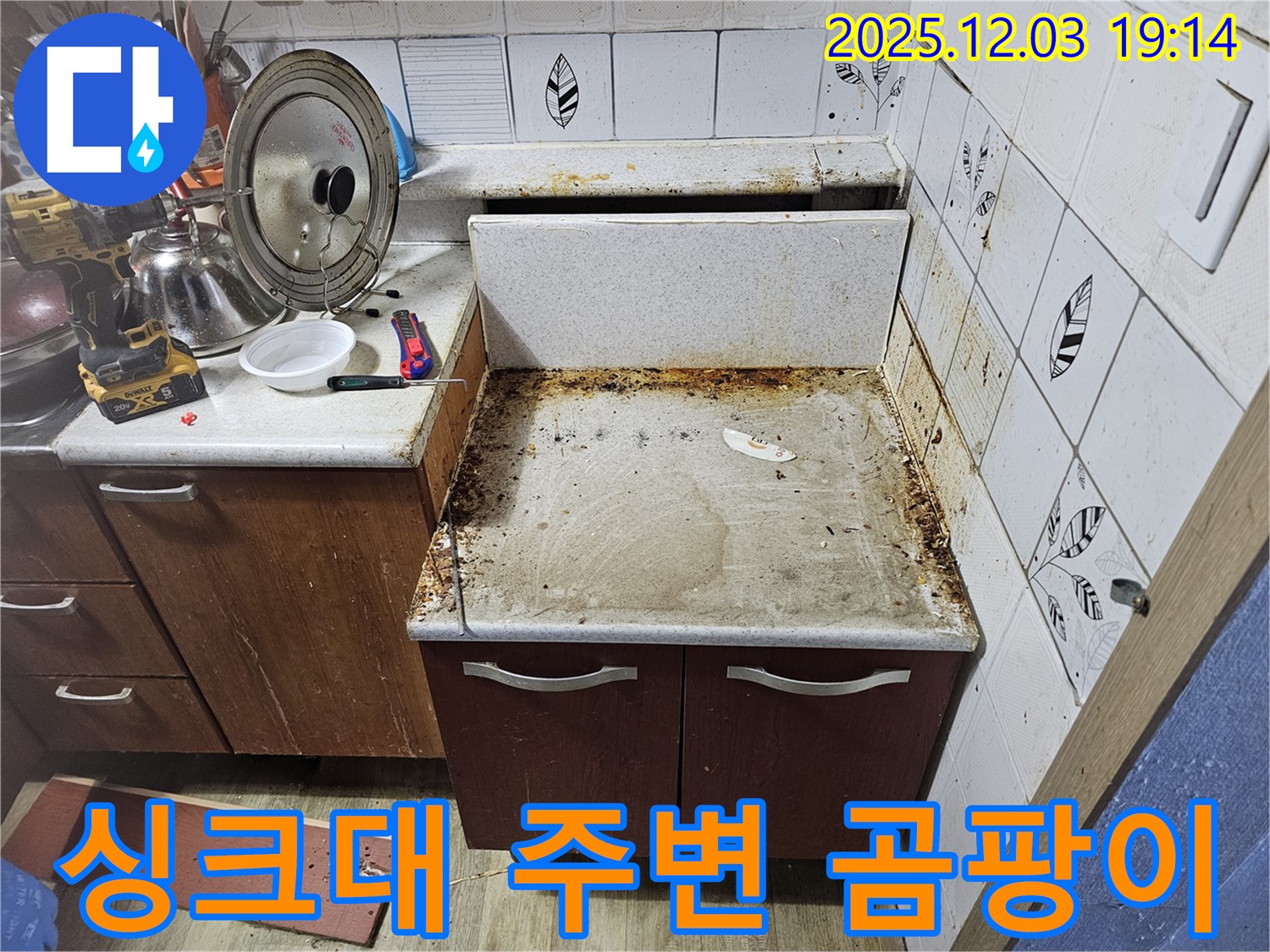싱크대 주변 곰팡이 - 누수탐지로 문제 해결!